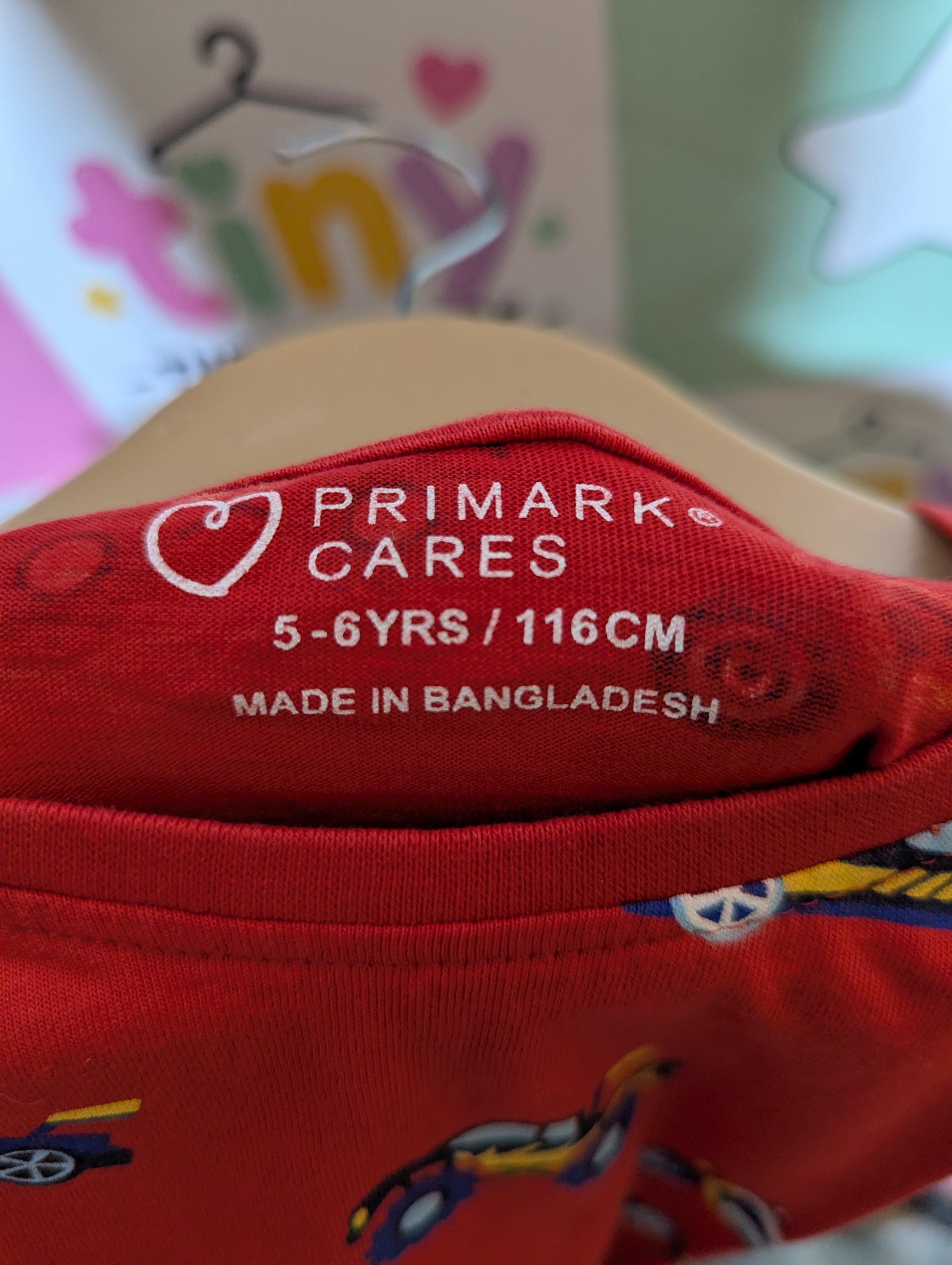 Primark Boys Red "Racing Car & Monster Truck" Graphic Tee - Size 116 CM (Estimated Age 5-6 Years) AB2