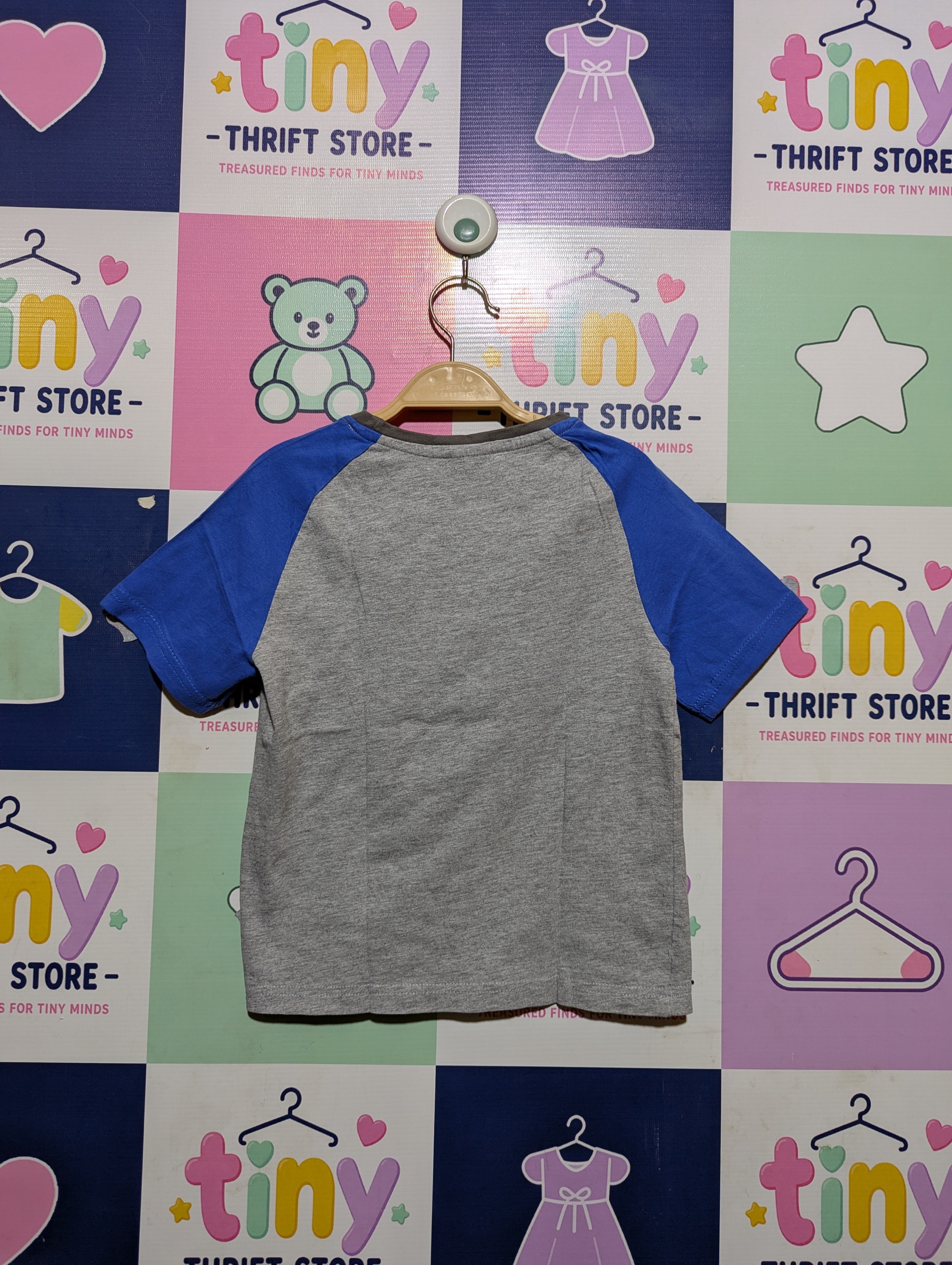 Papagino Boys Heather Grey "New York Basketball" Raglan Tee - Size 110-116 CM (Estimated Age 5-6 Years) AB2