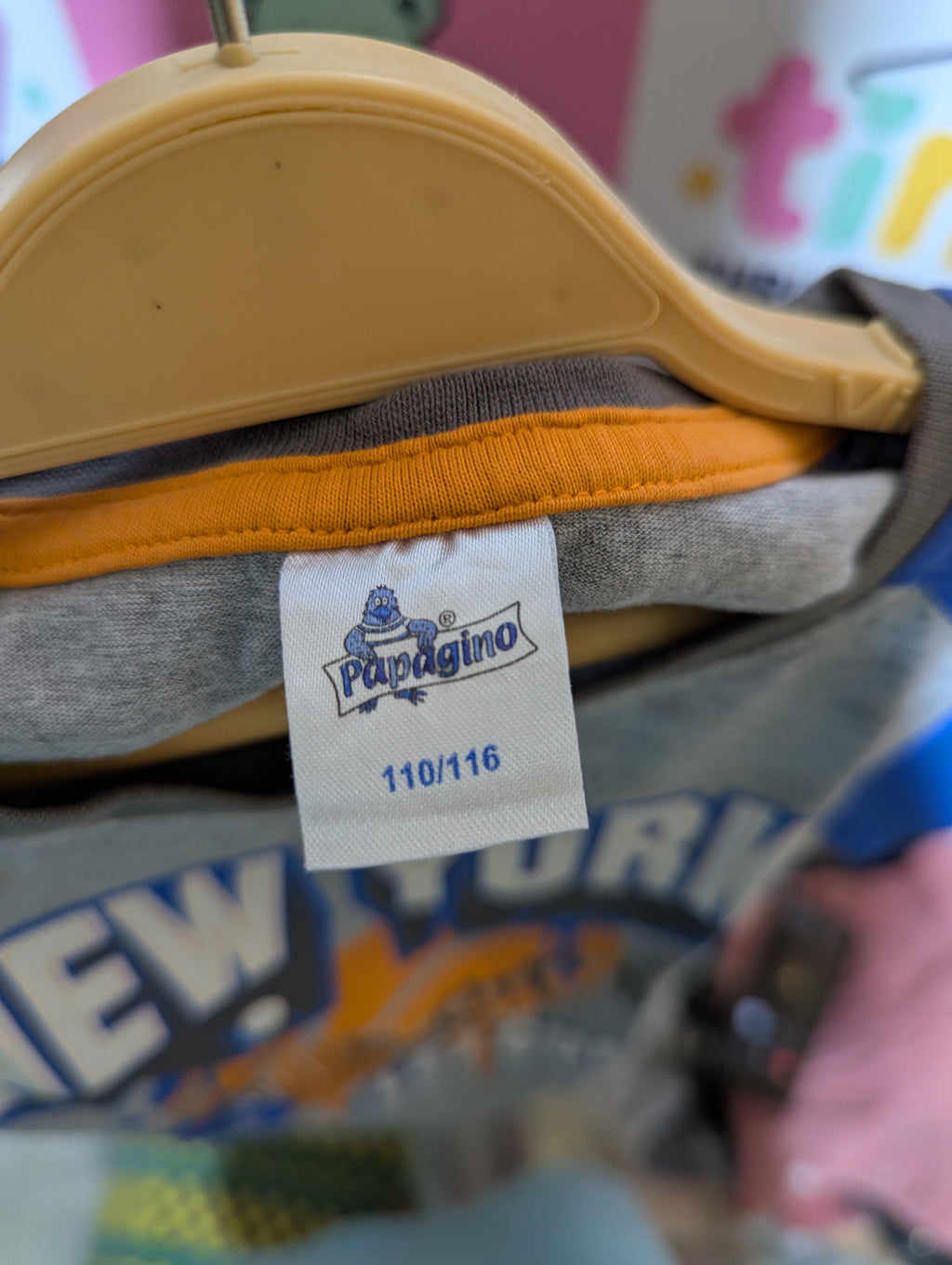 Papagino Boys Heather Grey "New York Basketball" Raglan Tee - Size 110-116 CM (Estimated Age 5-6 Years) AB2