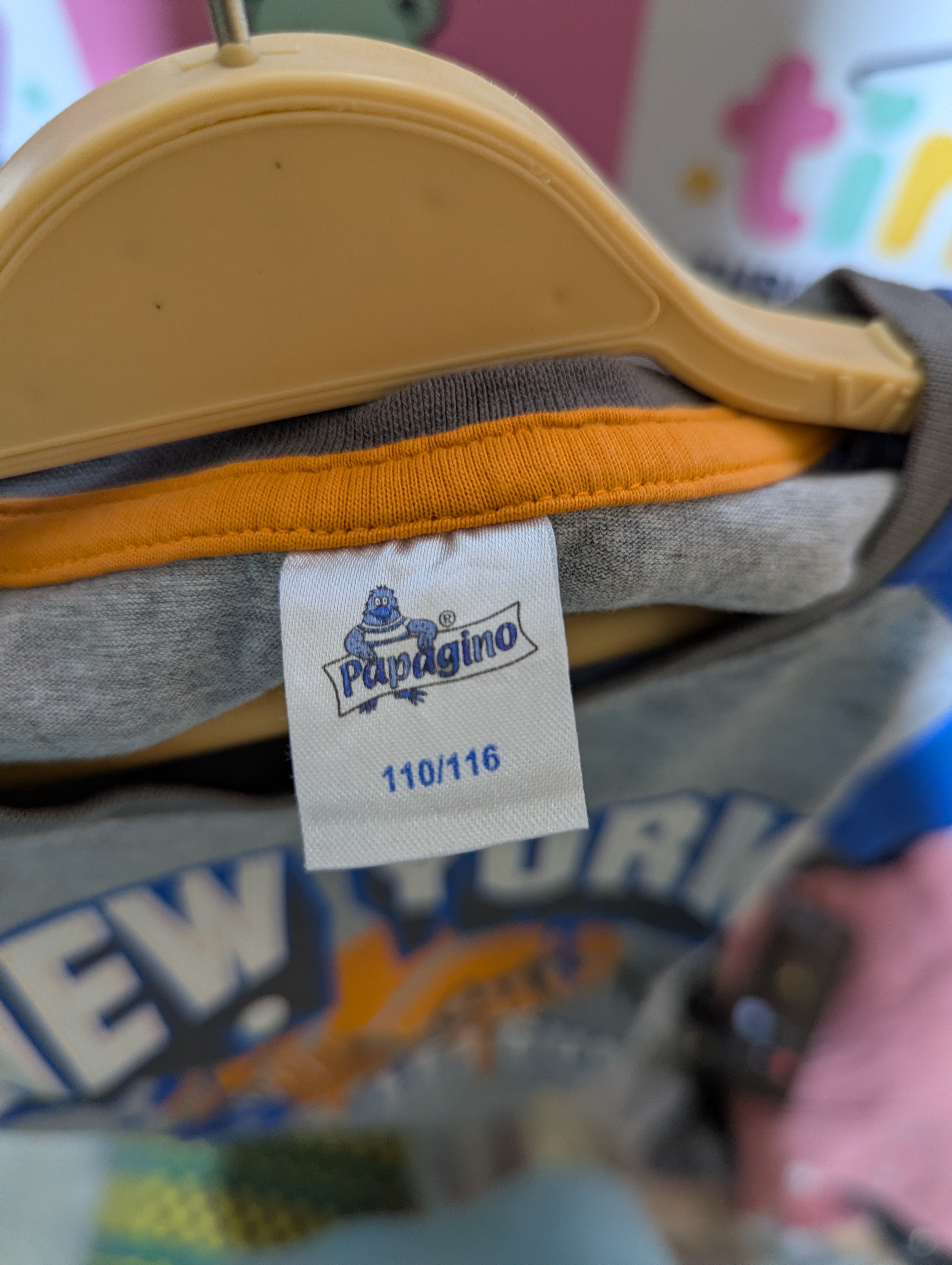 Papagino Boys Heather Grey "New York Basketball" Raglan Tee - Size 110-116 CM (Estimated Age 5-6 Years) AB2