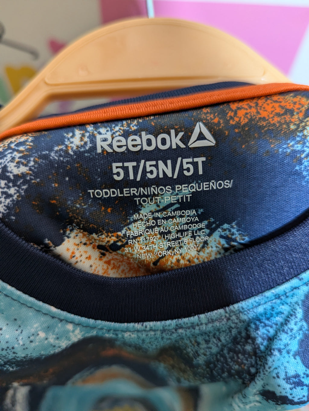 Reebok Boys Blue "Abstract Camo" Sleeveless Tank Top - Size 5T (Estimated Age 5 Years) AB2