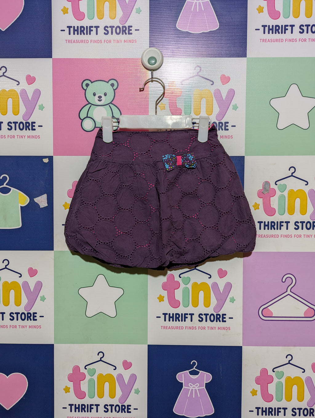 Orchestra Girls Purple "Eyelet Detail" Bubble Skirt - Size 110 (Estimated Age 5 Years) AB2