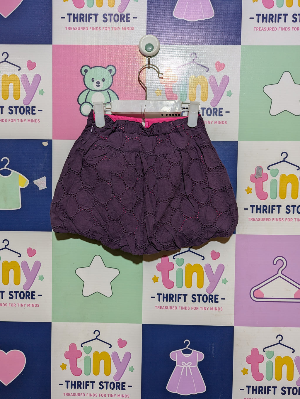 Orchestra Girls Purple "Eyelet Detail" Bubble Skirt - Size 110 (Estimated Age 5 Years) AB2