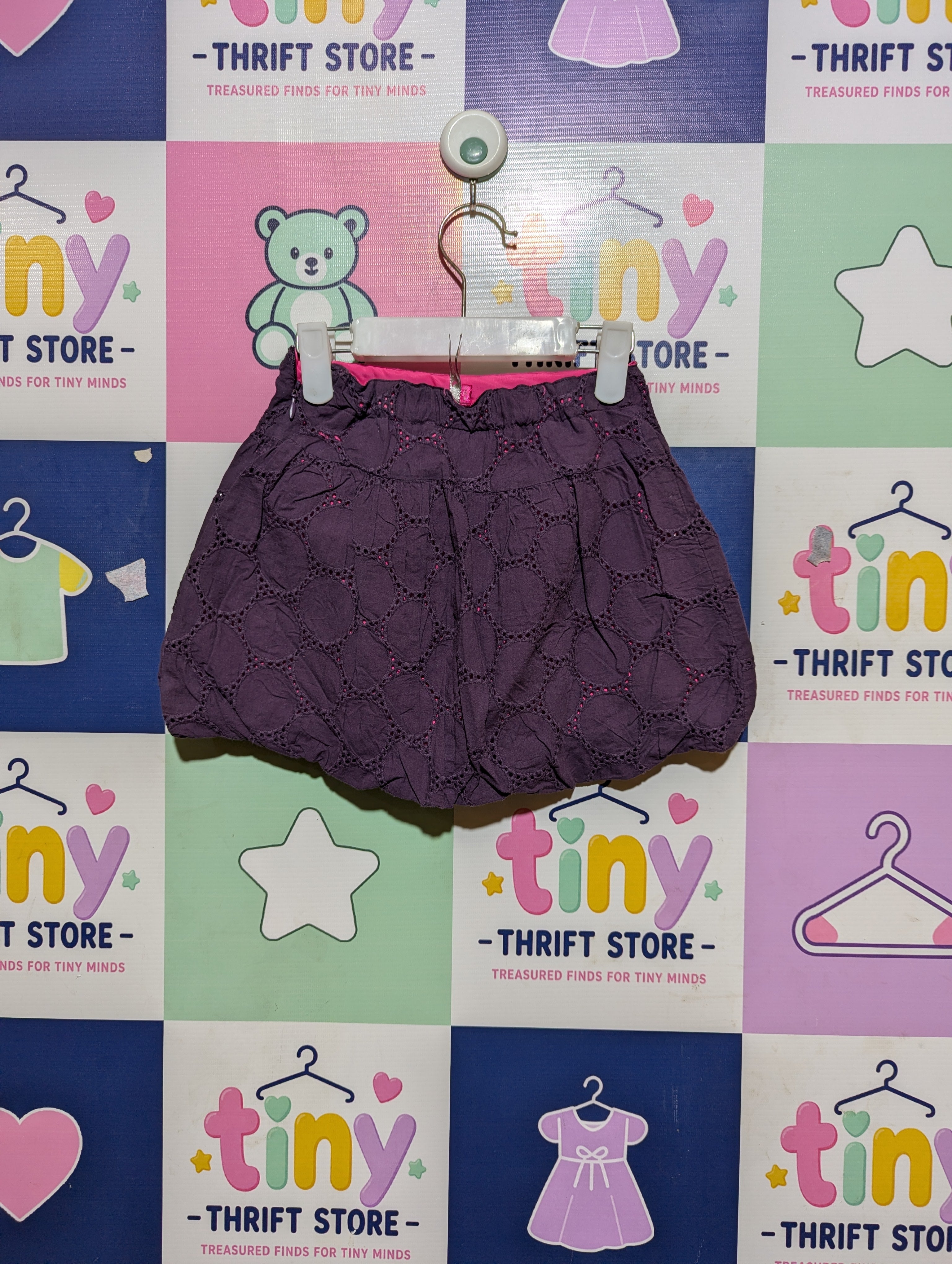 Orchestra Girls Purple "Eyelet Detail" Bubble Skirt - Size 110 (Estimated Age 5 Years) AB2