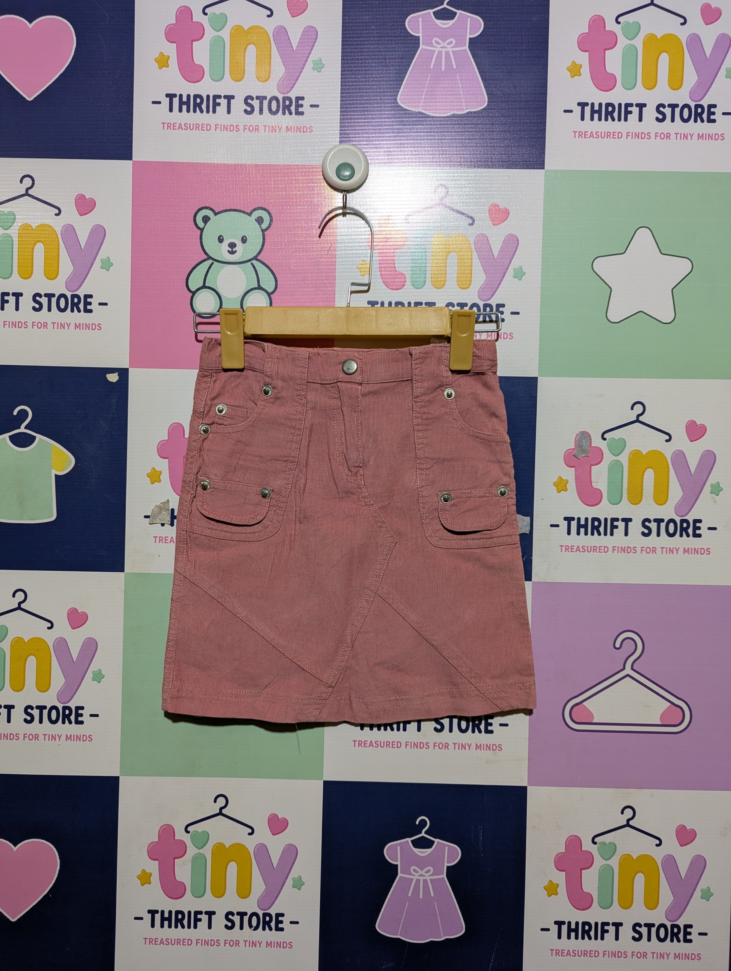 Girls Dusty Rose "Corduroy Pocket" Utility Skirt - Size 5 (Estimated Age 5 Years) AB2