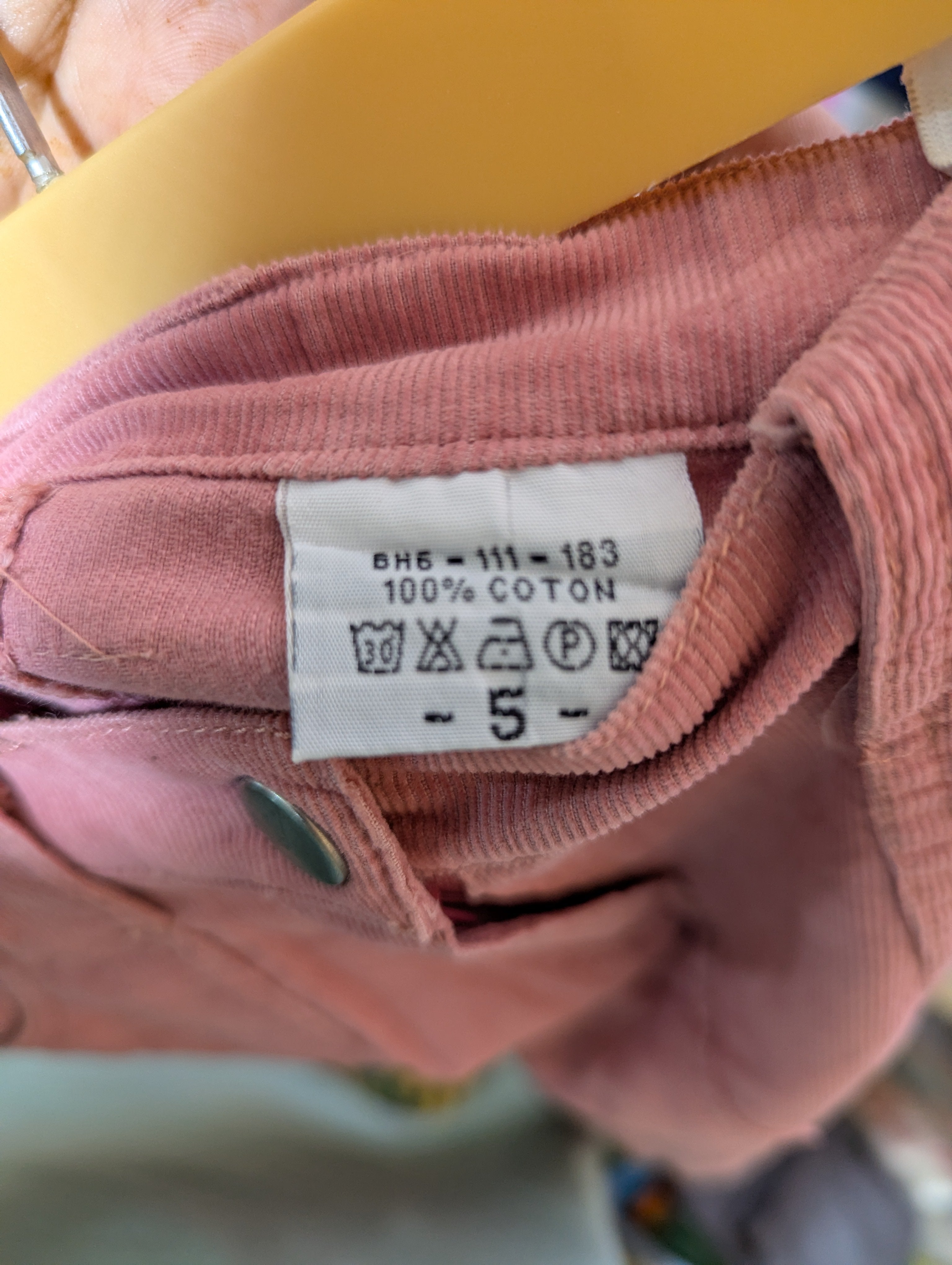 Girls Dusty Rose "Corduroy Pocket" Utility Skirt - Size 5 (Estimated Age 5 Years) AB2