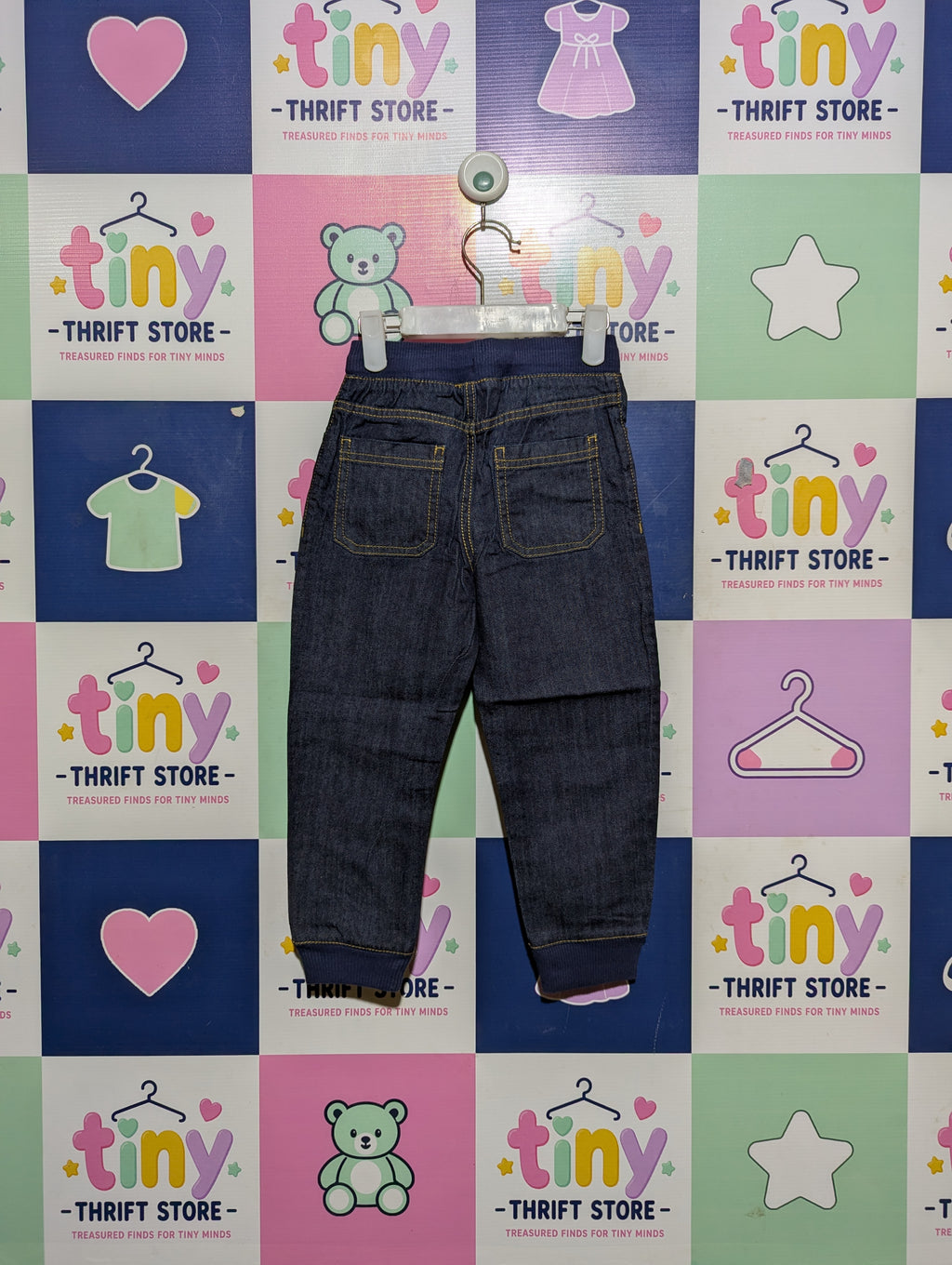 Child of Mine by Carter's Boys Dark Wash "Active Denim" Jogger Jeans - Size 4T (Estimated Age 4 Years) AB2