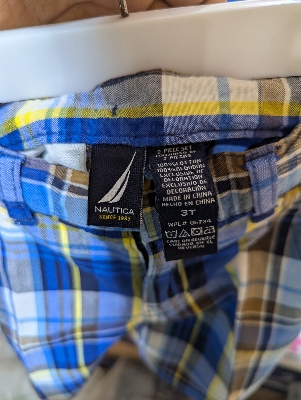 Nautica Boys Blue "Classic Plaid" Dress Shorts - Size 3T (Estimated Age 3 Years) AB2