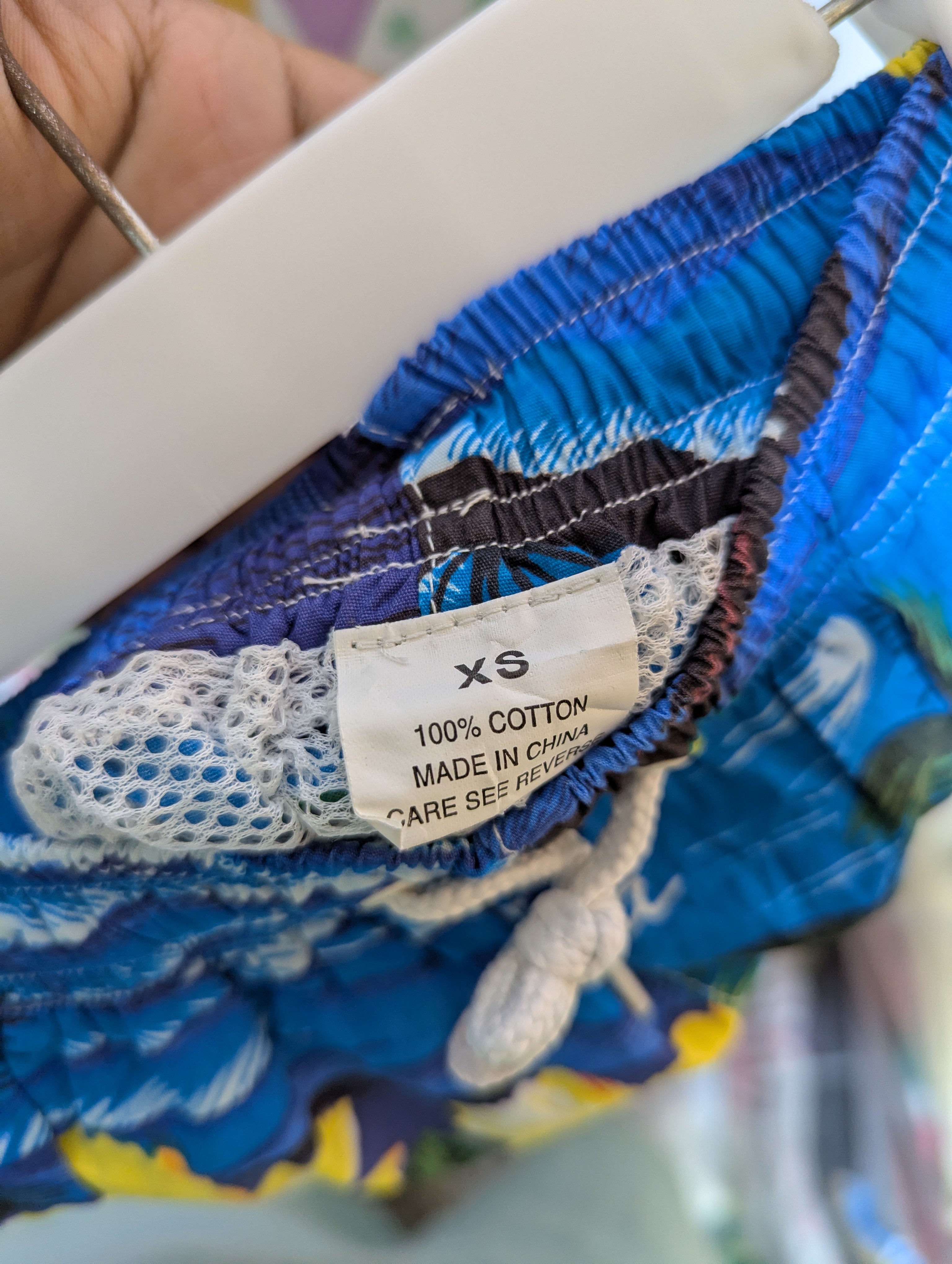 Cat & Jack Boys Blue Tropical Floral Swim Trunks - Size Estimated Age 4T AB2