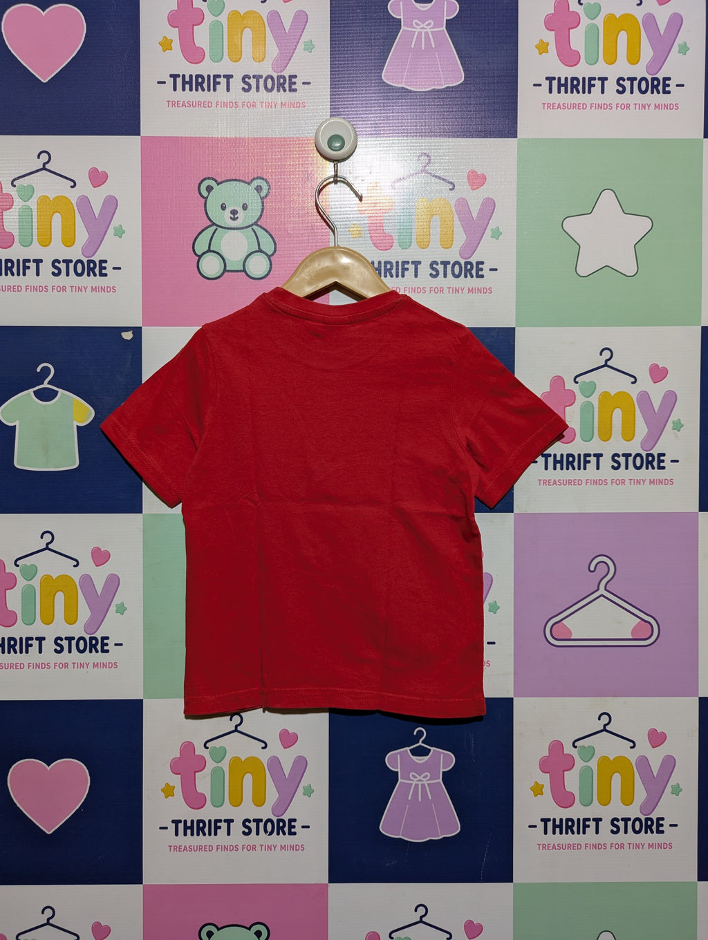 Disney Pixar Cars Boys Bright Red "Time For A Tune-Up Lightning McQueen" Graphic Tee - Size Estimated Age 4 Years AB2