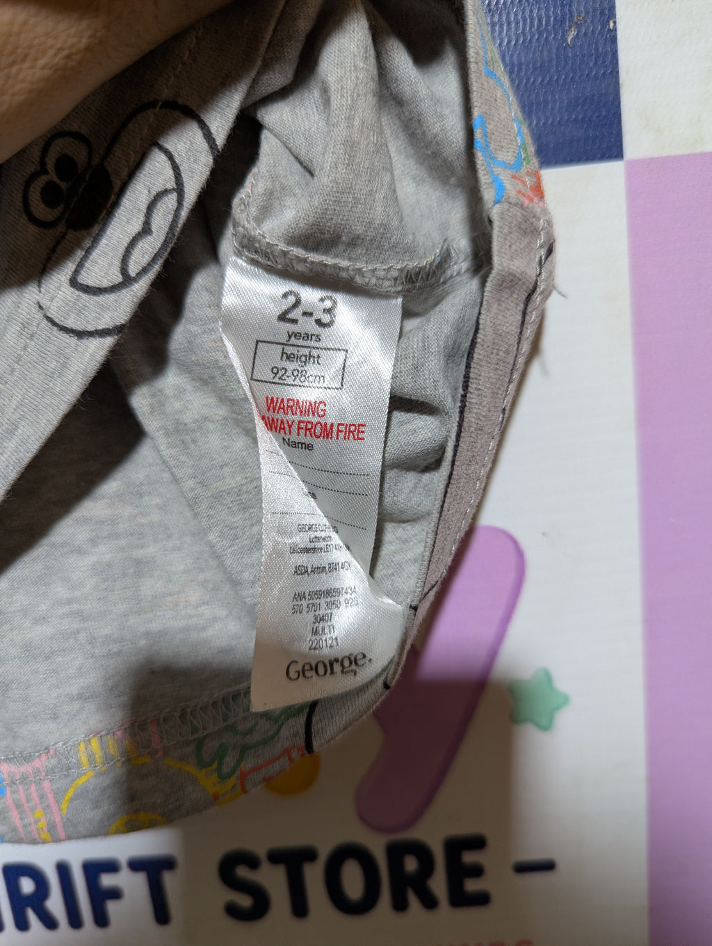 George Boys Grey "Hey Duggee" All-Over Print Graphic Tee - Size Estimated Age 2-3 Years AB2