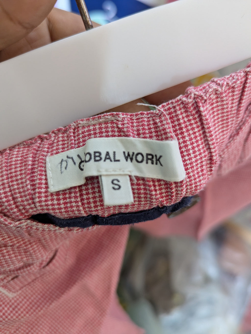 Global Work Kids Red & White Gingham Check Casual Shorts - Size Estimated Age 3 - 4 (Small) AB2