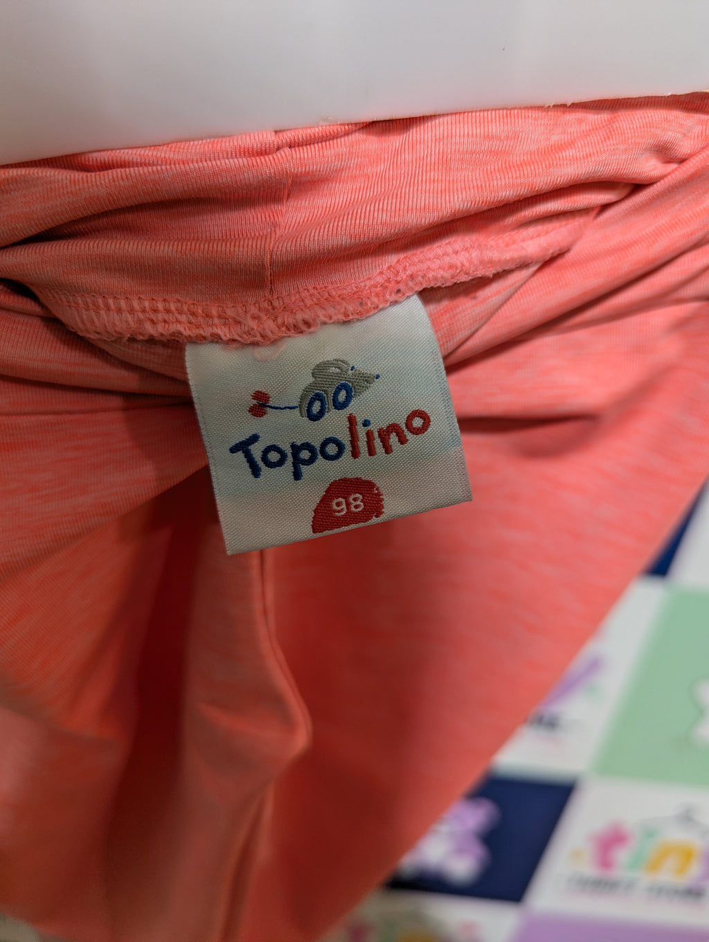 Topolino Girls Coral Pink & Grey Butterfly Leggings - Size 98 Estimated Age 3 Years AB2