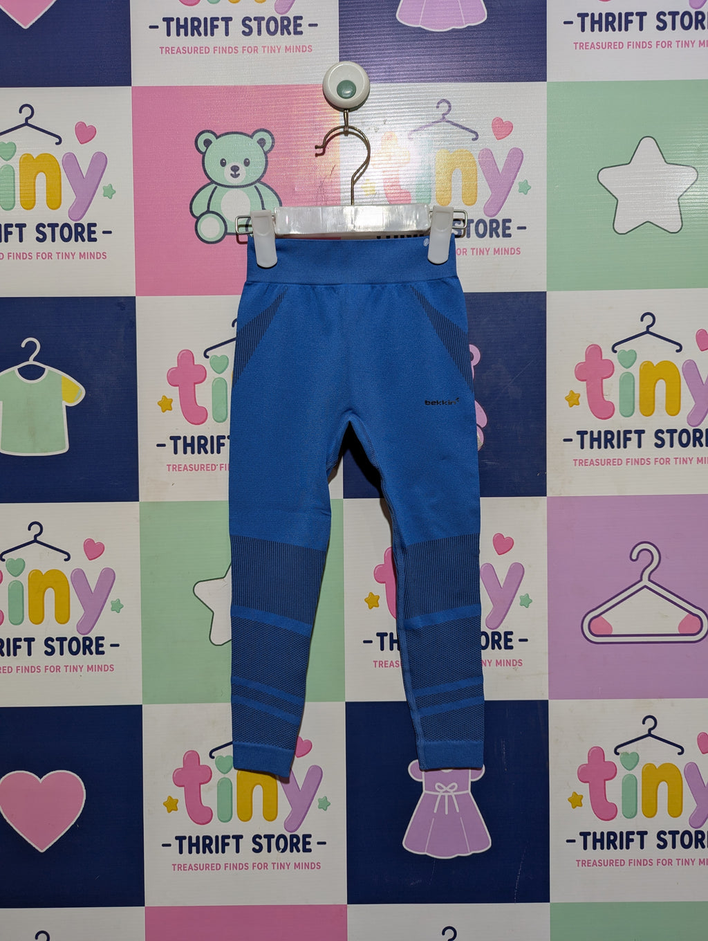 Pepco Girls Vibrant Blue Seamless Athletic Leggings - Size 92-98 Estimated Age 2-3 Years AB2