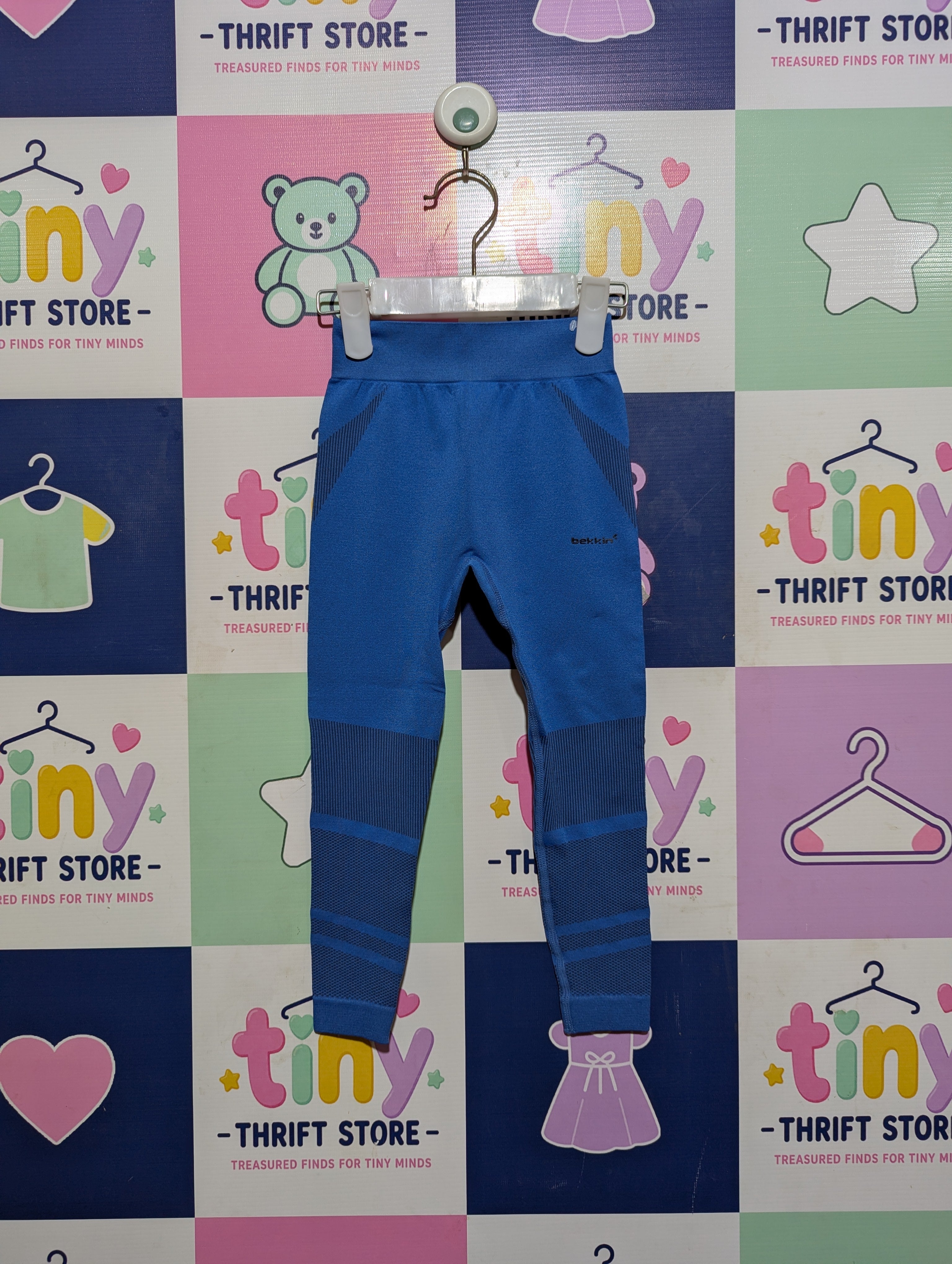 Pepco Girls Vibrant Blue Seamless Athletic Leggings - Size 92-98 Estimated Age 2-3 Years AB2