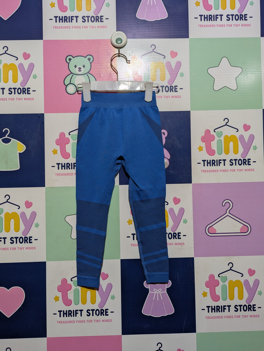 Pepco Girls Vibrant Blue Seamless Athletic Leggings - Size 92-98 Estimated Age 2-3 Years AB2