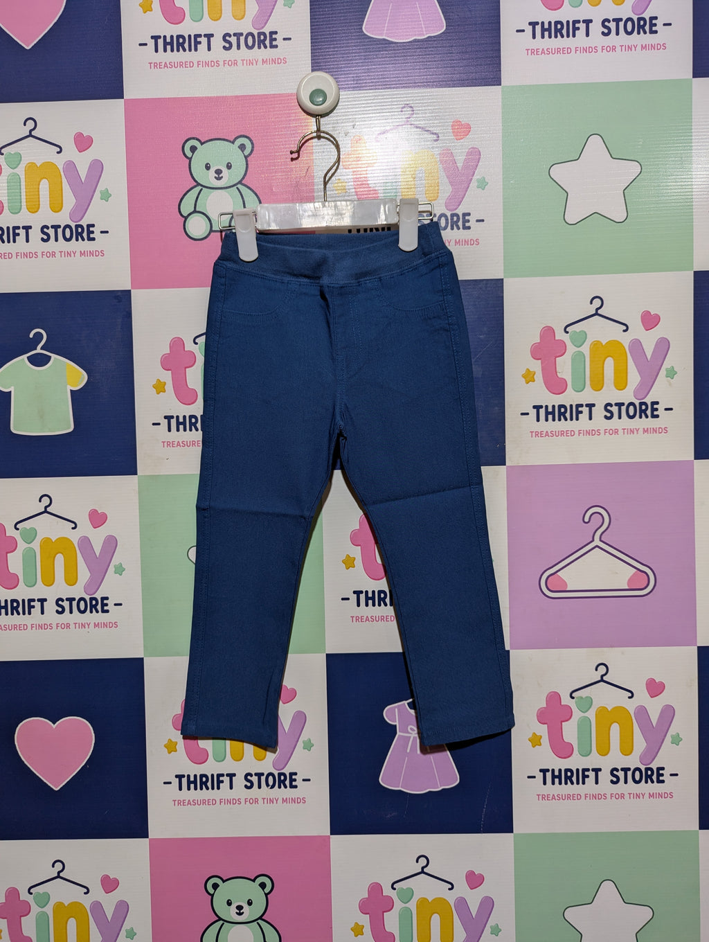 Tu Girls Solid Black Cotton Stretch Leggings - Size 4yrs Estimated Age 4 Years AB2