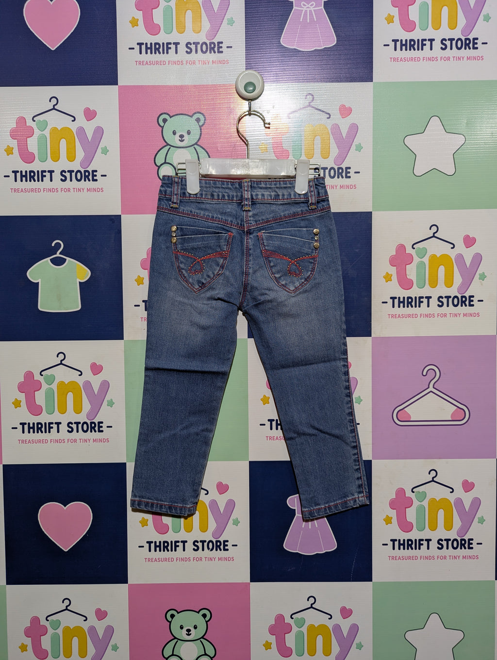Primigi Girls Classic Blue Denim Jeans - Size 100 cm Estimated Age 4 Years AB2
