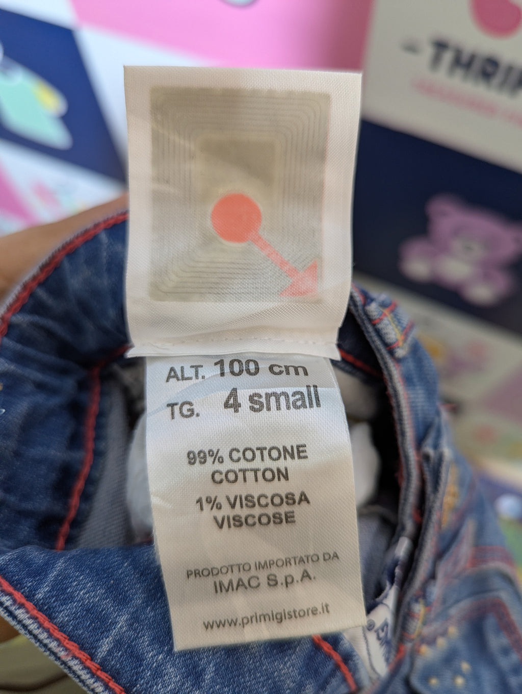 Primigi Girls Classic Blue Denim Jeans - Size 100 cm Estimated Age 4 Years AB2