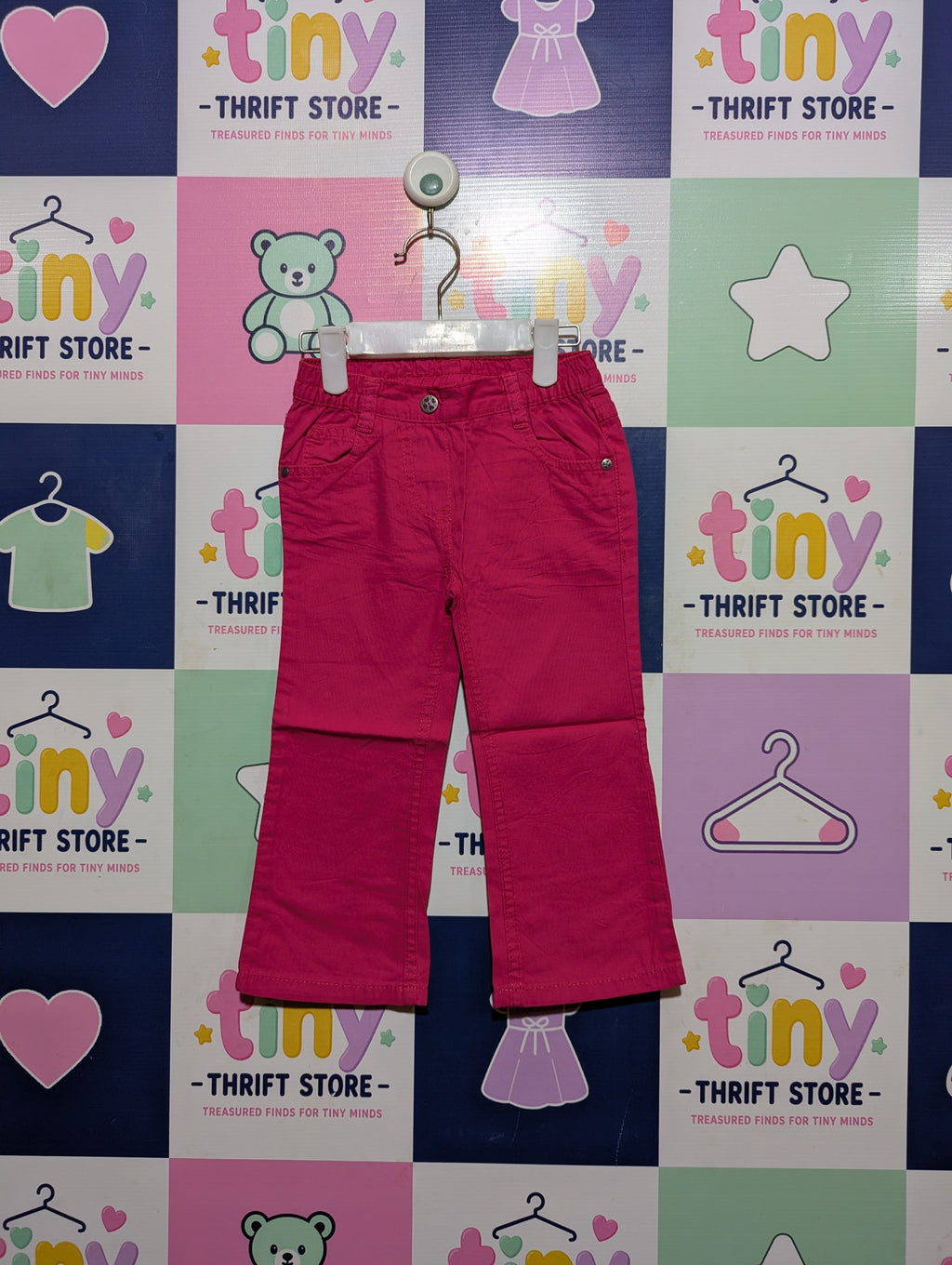 Lupilu Girls Vibrant Hot Pink Casual Trousers - Size 92 Estimated Age 2 Years AB2