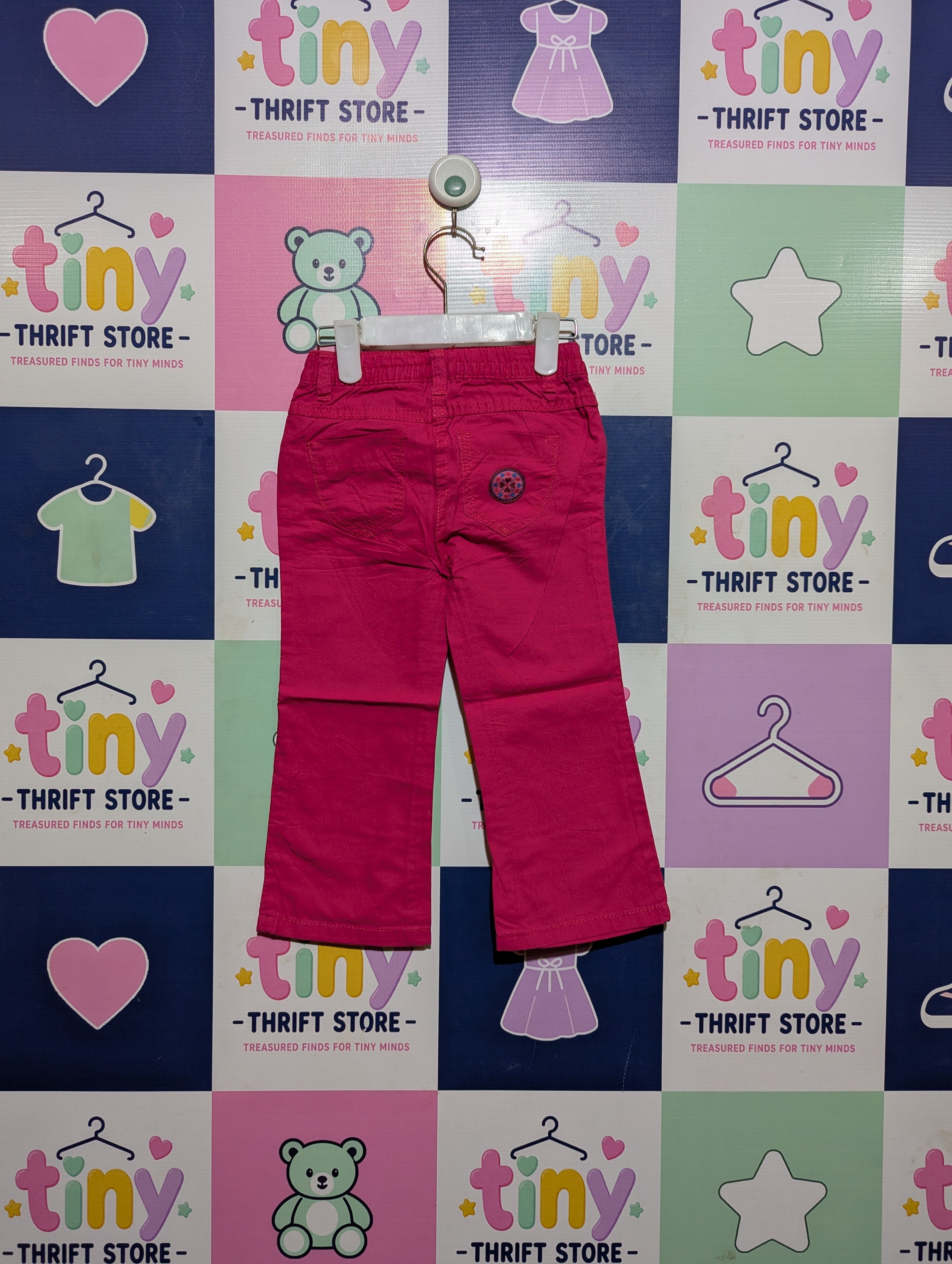 Lupilu Girls Vibrant Hot Pink Casual Trousers - Size 92 Estimated Age 2 Years AB2