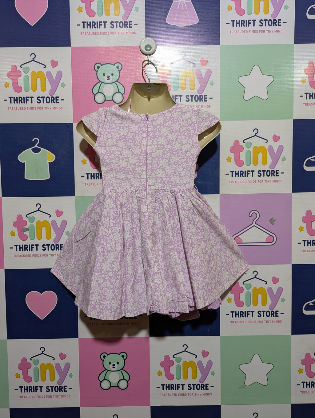 STACCATO Girls Light Purple Floral Cap Sleeve Dress - Size 98 (2-3 Years) Estimated Age 2-3 Years AB2