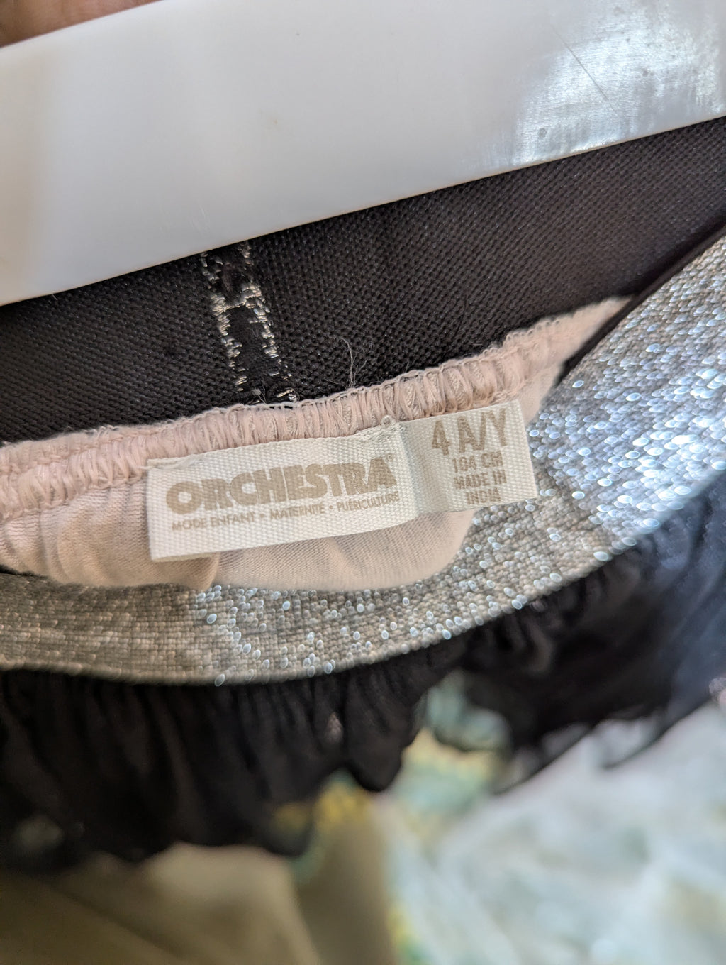 Orchestra Girls Black Sparkle Metallic Tulle Skirt - Size 4Y Estimated Age 4 Years AB2