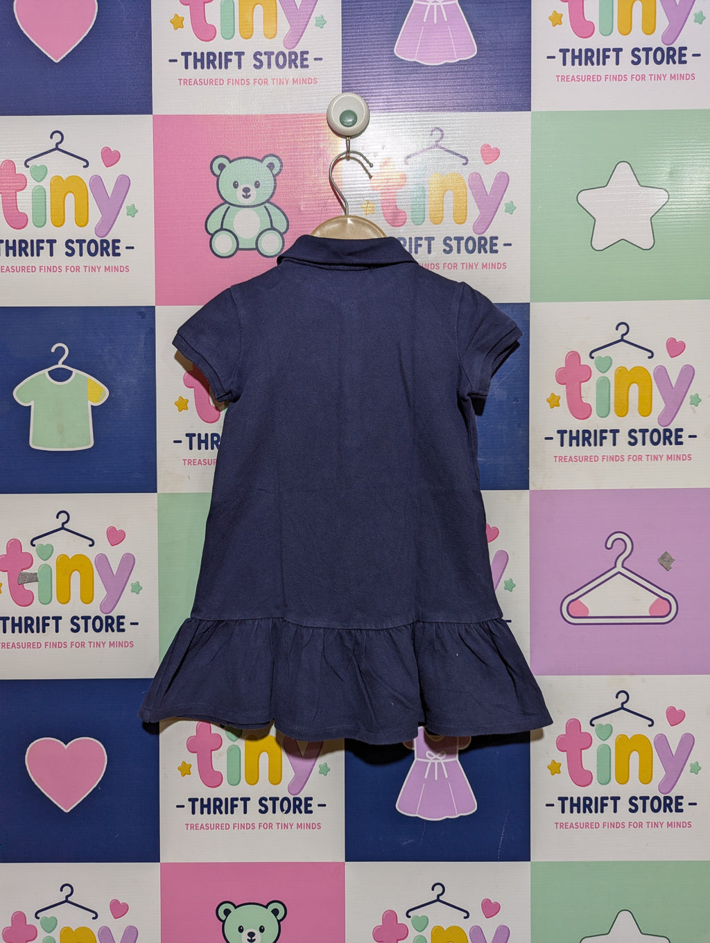 Polo Ralph Lauren Girls Navy Blue Polo Dress - Size 3T Estimated Age 3 Years AB2