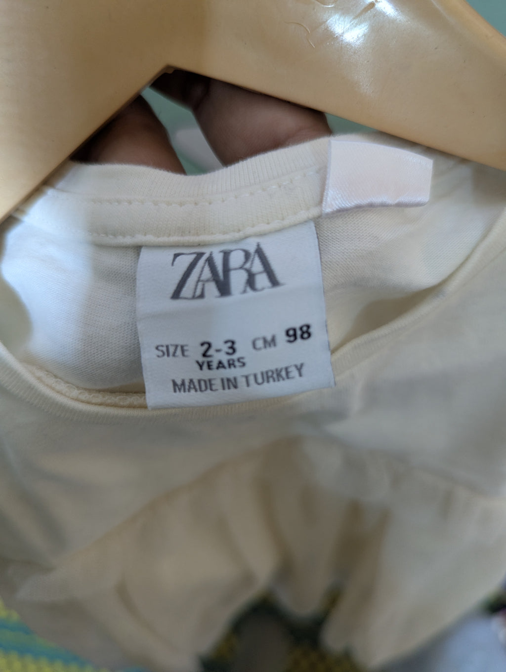 ZARA Girls Off-White Mesh Layered T-Shirt Dress - Size 2-3 Years Estimated Age 2-3 Years AB2