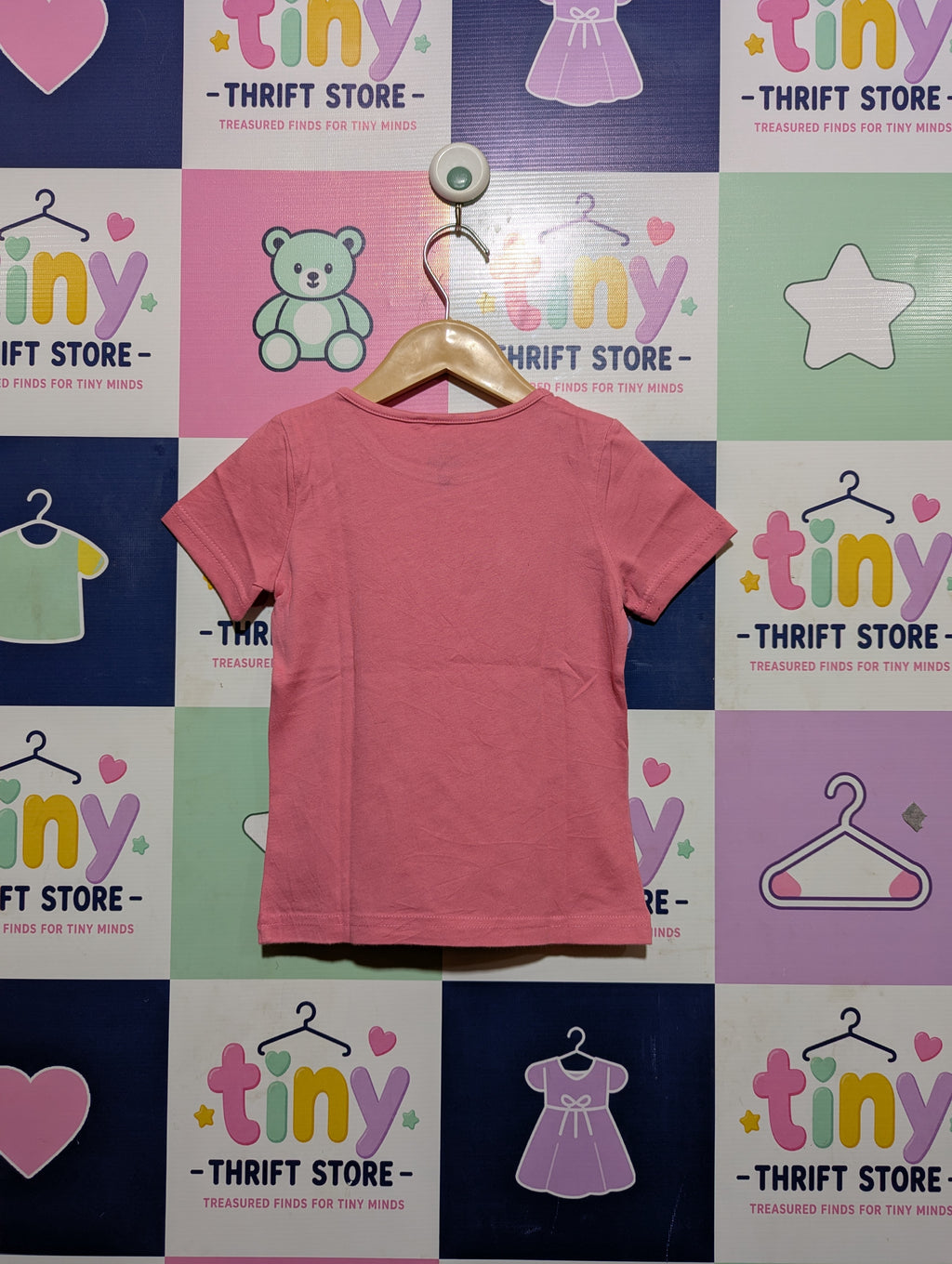 Disney Minnie Mouse Girls Pink Sequin "Minnie Mouse" Short Sleeve T-Shirt - Size 104 Estimated Age 4 Years AB2