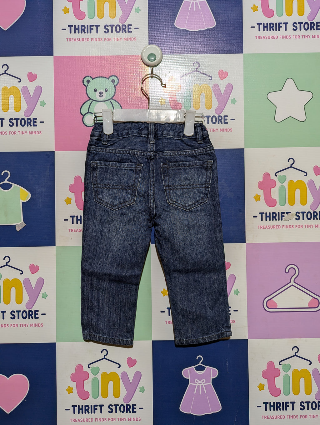 The Children's Place Boys Dark Wash Skinny Denim Jeans - Size 18-24M Estimated Age 18-24 Months AB2