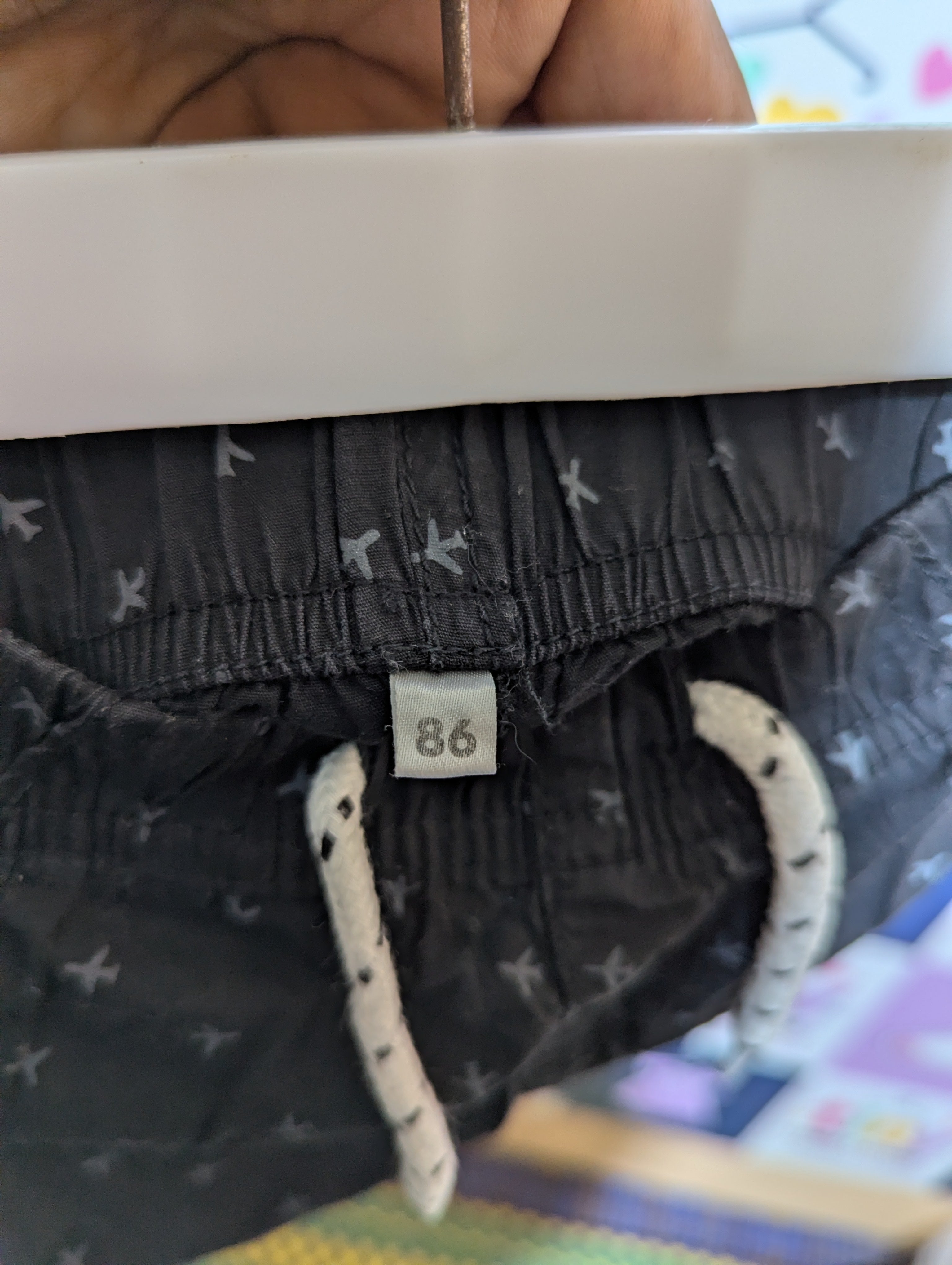 Boys Dark Grey Airplane Print Casual Pull-On Shorts - Size Estimated Age 12-18M AB2
