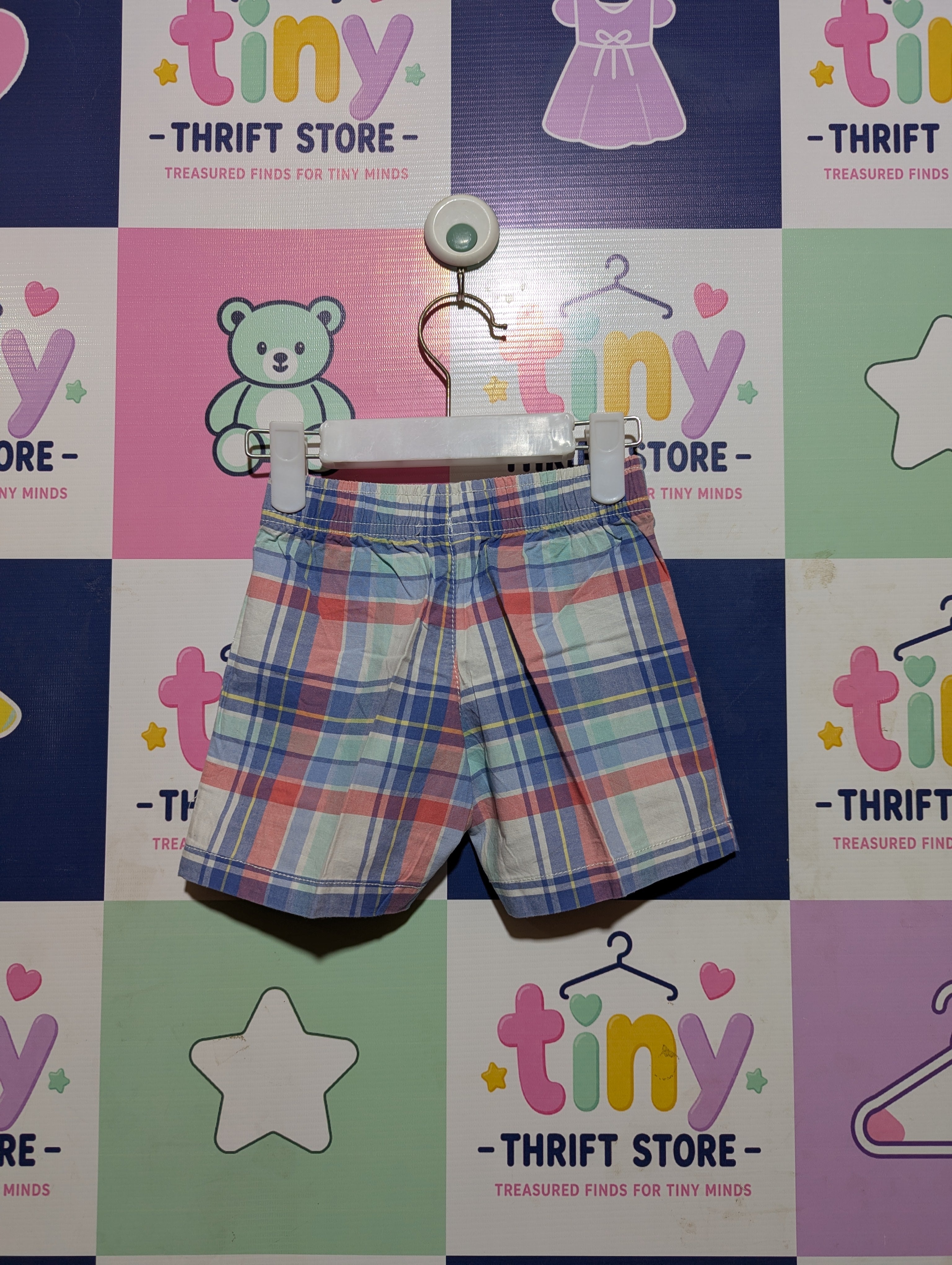 Carter's Boys Multicolor Plaid Casual Shorts - Size Estimated Age 18M AB2