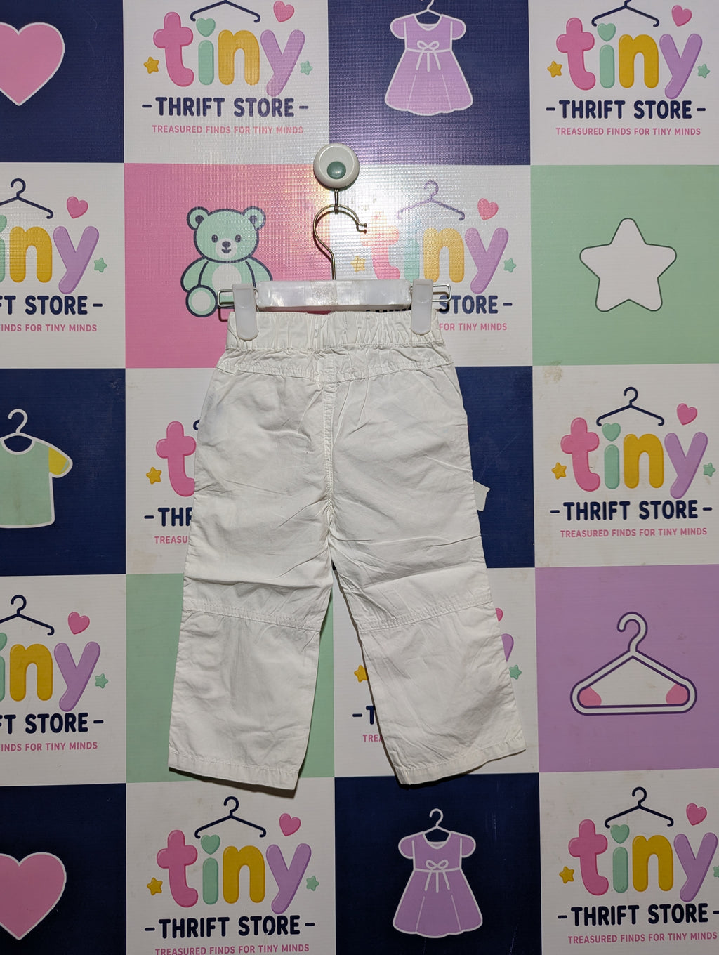 Kimbaloo Boys White Cargo Pants - Size Estimated Age 18M AB2