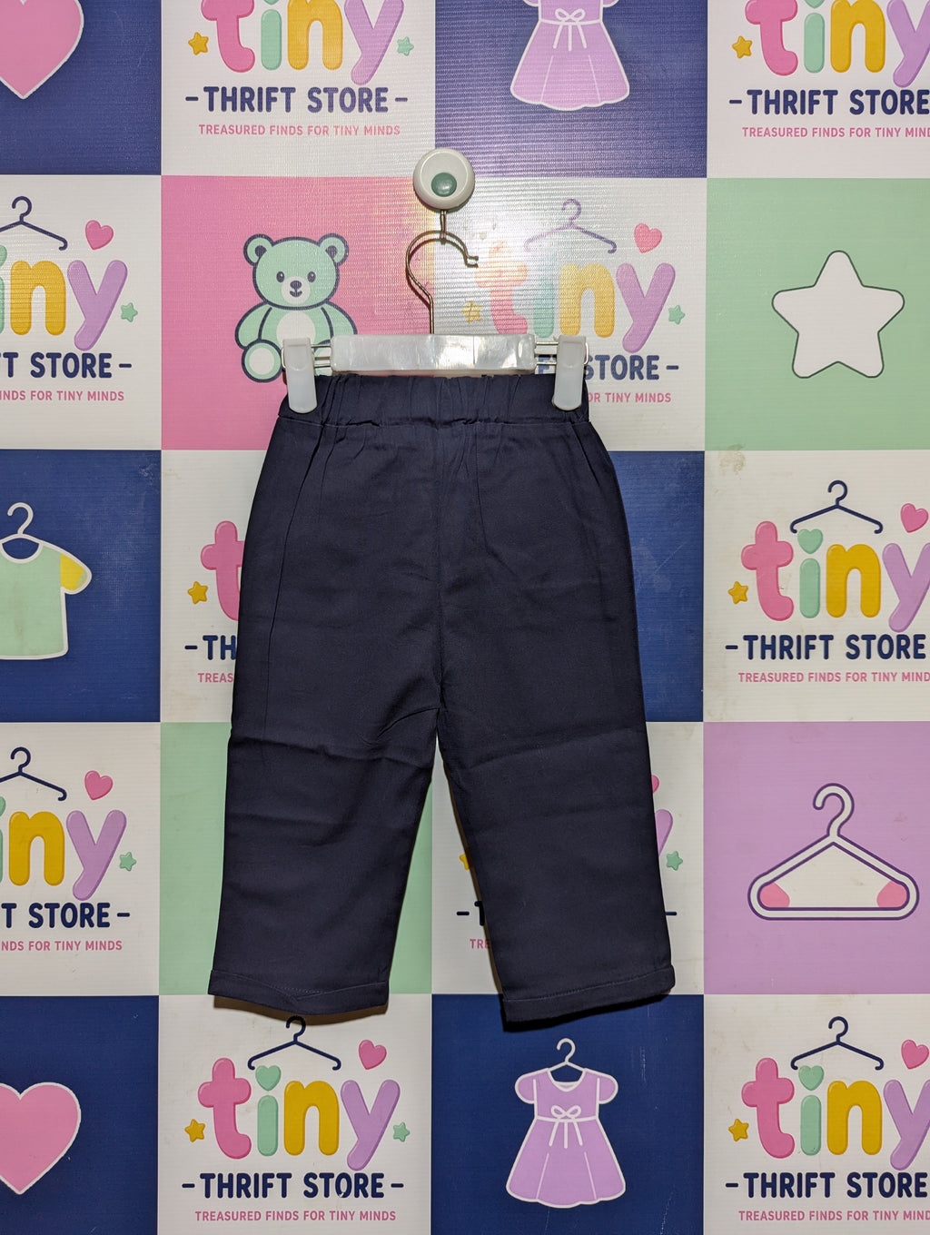 Athletic Works Boys Solid Dark Navy Blue Casual Trousers - Size Estimated Age 18-24M AB2