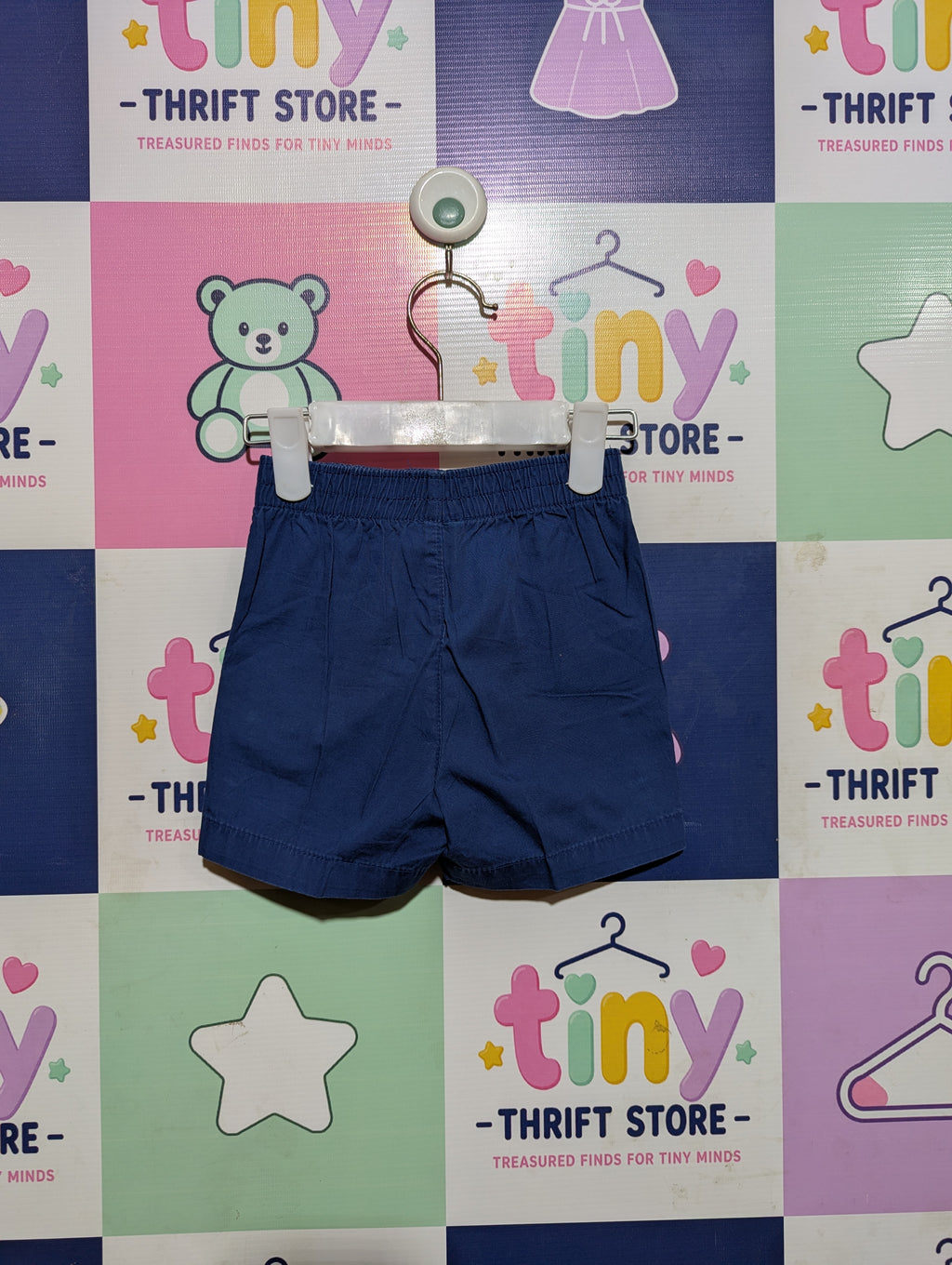 Wonder Kids Boys Solid Royal Blue Casual Shorts - Size Estimated Age 12M AB2