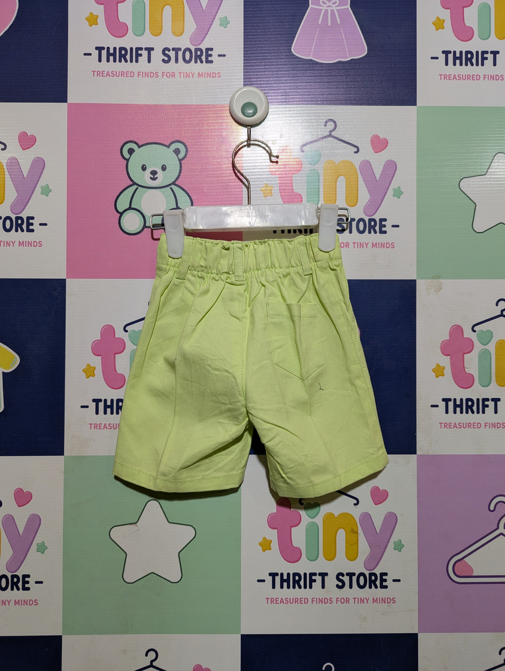 Pep & Co Boys Neon Lime Green Casual Shorts - Size Estimated Age 12-18M AB2
