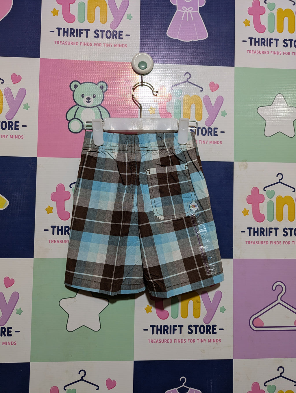 Circo Boys Blue & Brown Plaid Casual Shorts - Size Estimated Age 2T AB2
