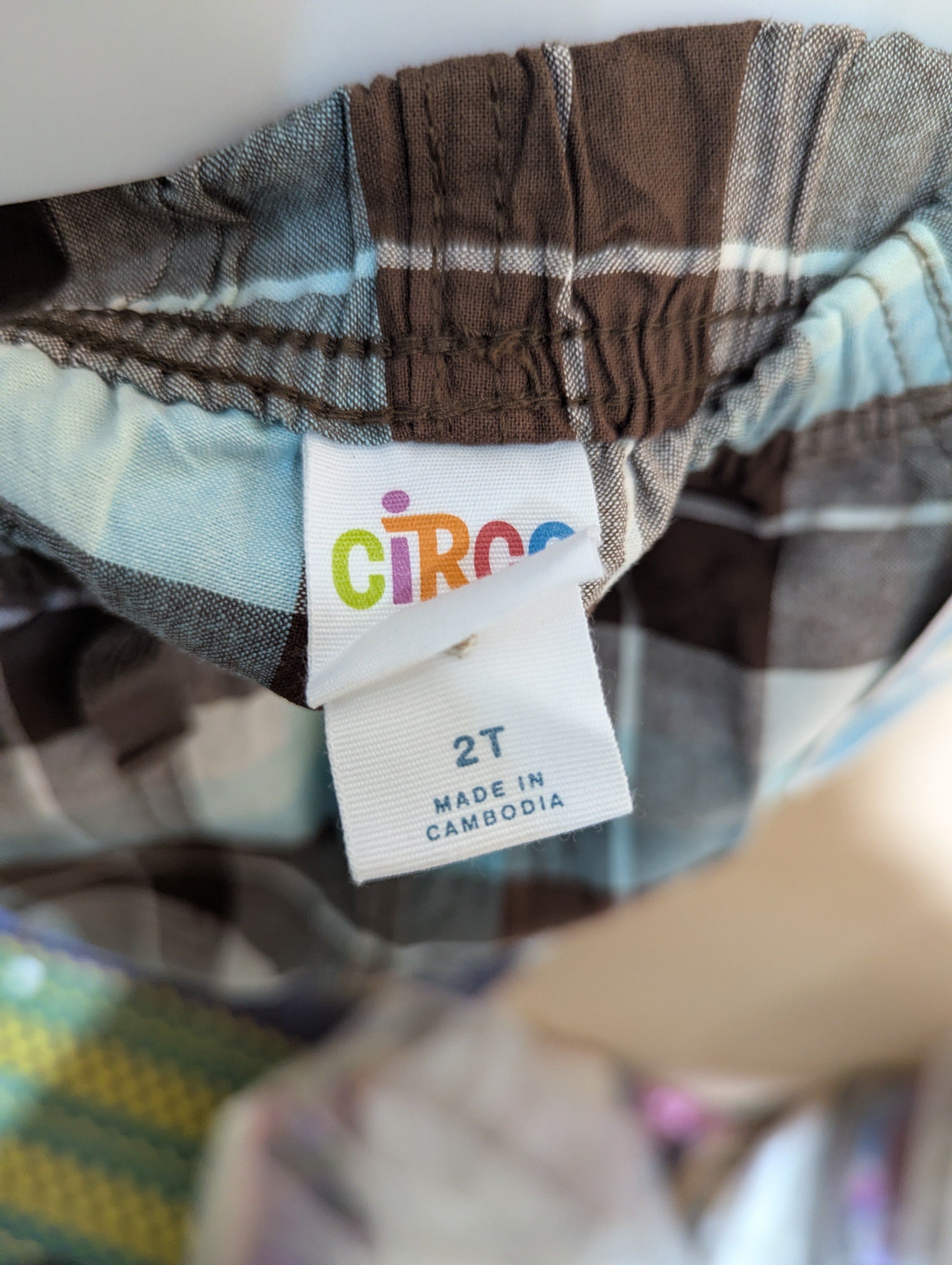 Circo Boys Blue & Brown Plaid Casual Shorts - Size Estimated Age 2T AB2