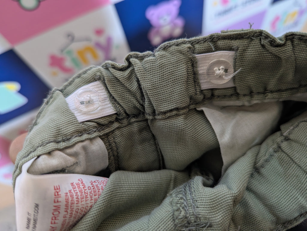 Name It Boys Olive Green Drawstring Casual Pants - Size Estimated Age 1.5-2 Years AB2