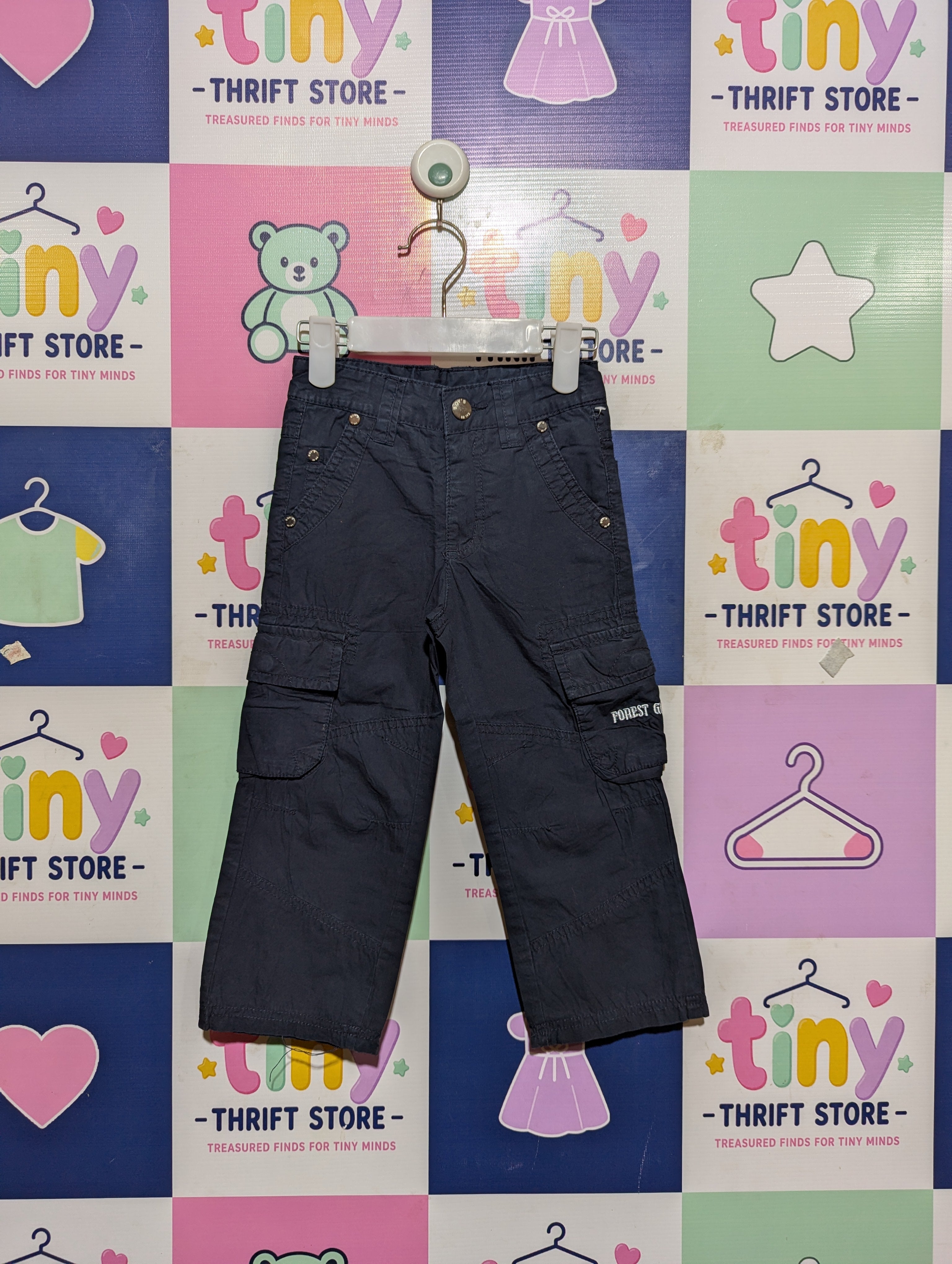 Papagino Boys Dark Navy Cargo Pants - Size Estimated Age 1.5-2 Years AB2