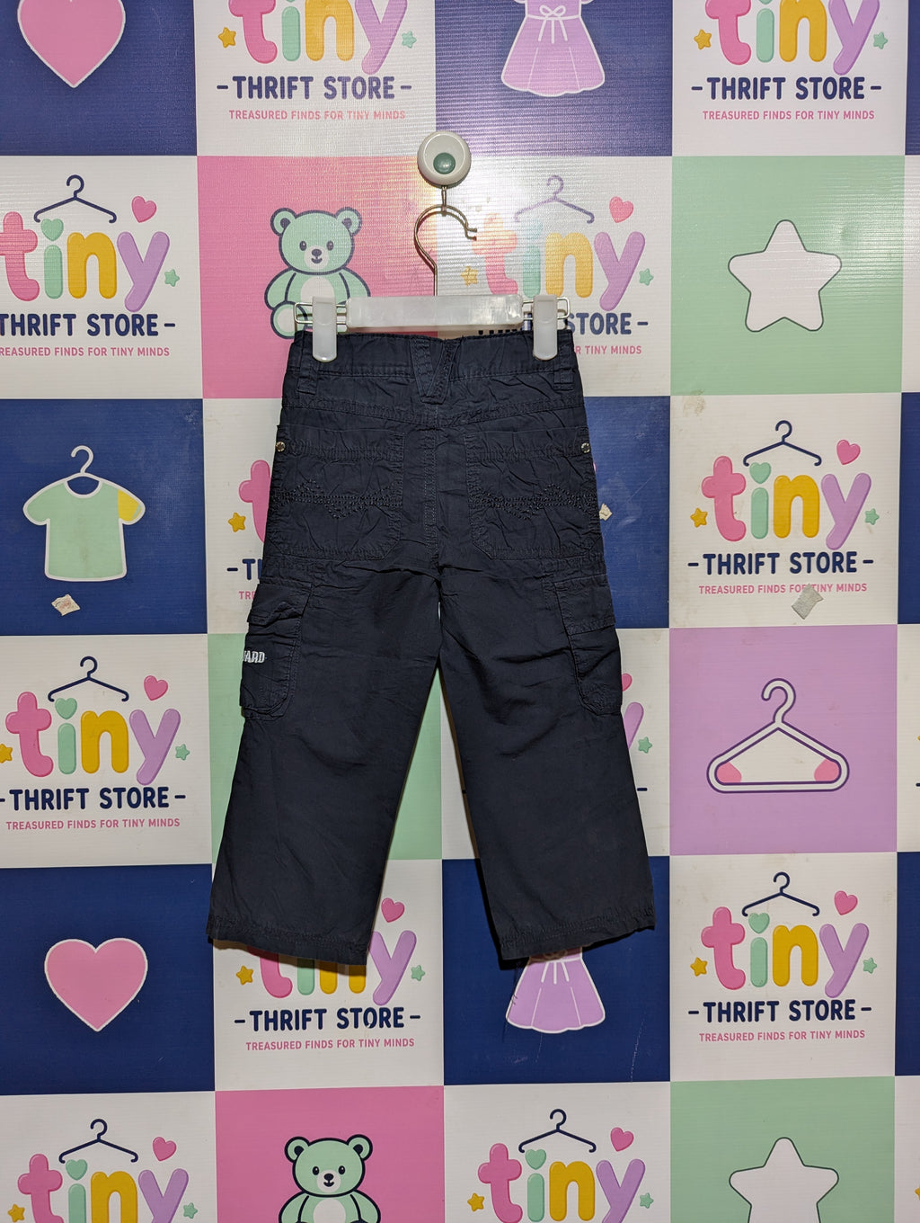 Papagino Boys Dark Navy Cargo Pants - Size Estimated Age 1.5-2 Years AB2