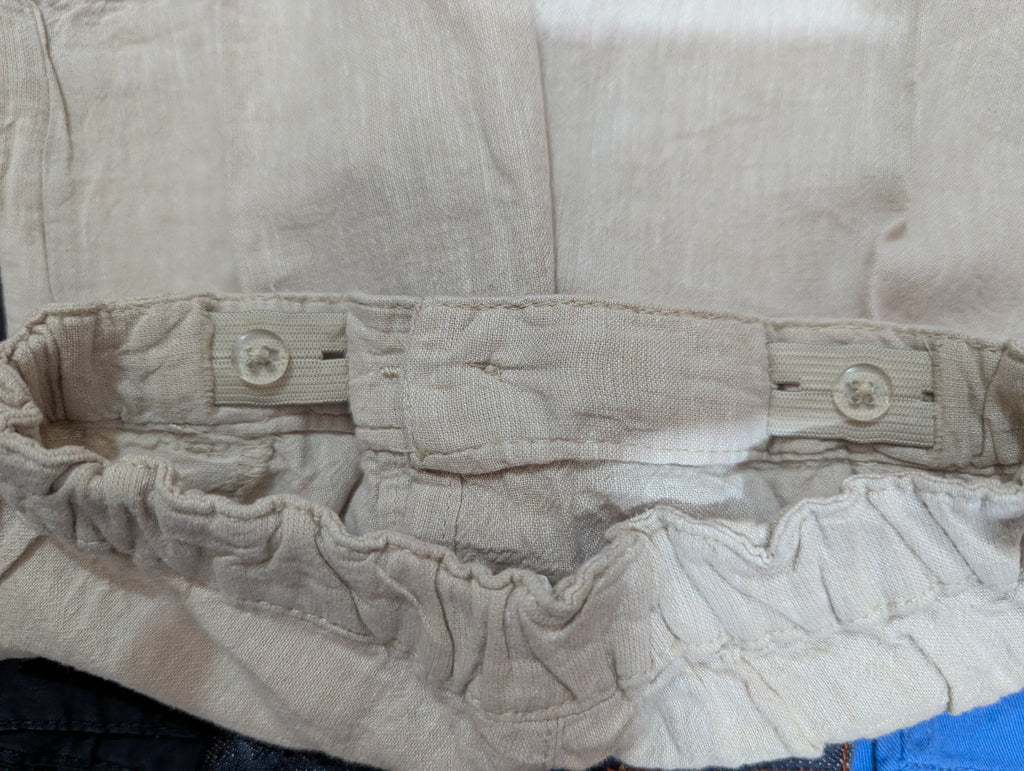 Little Sparks Boys Beige Check Casual Trousers - Size Estimated Age 1-2 Years AB2