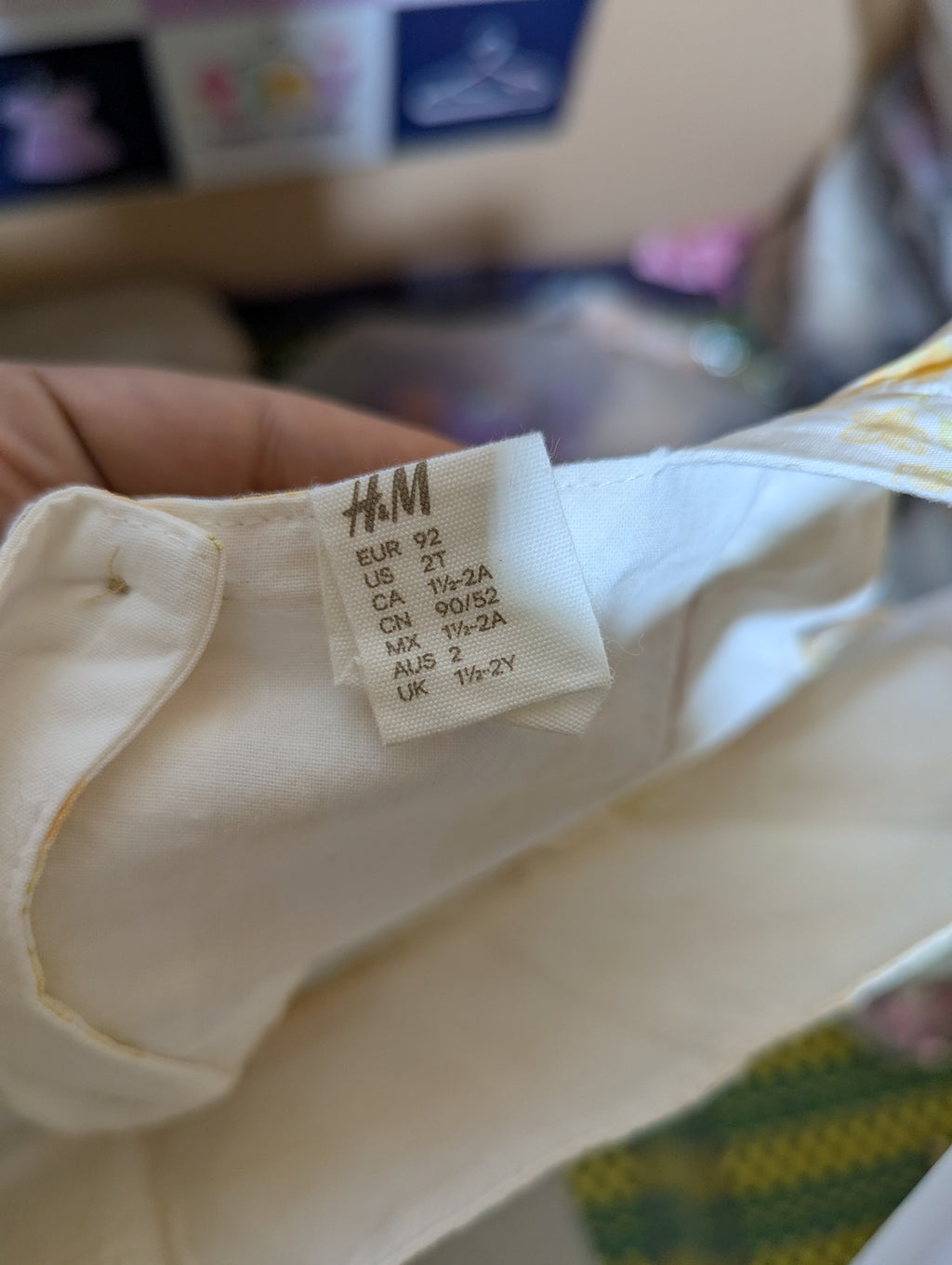 H&M Girls White and Yellow "Sunshine Floral" Ruffle Sundress - Size Estimated Age 1.5-2 Years AB2