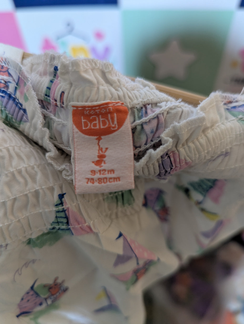 Koton Baby Girls White "Sailboat & Bunny" Print Romper - Size Estimated Age 9-12 Months AB2