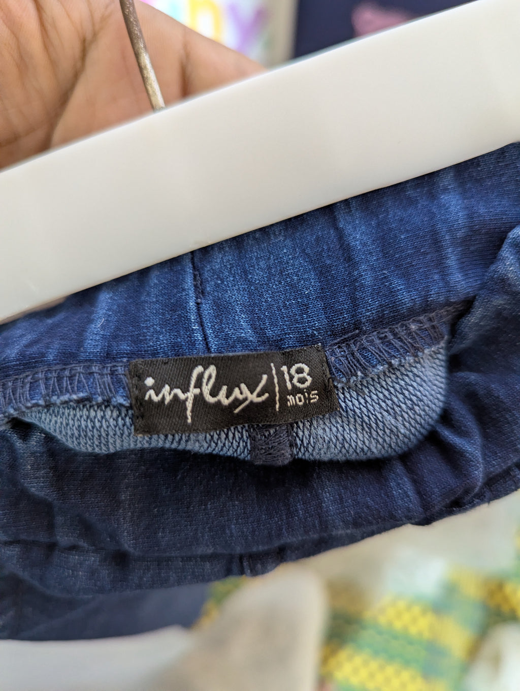 Influx Girls Dark Blue Denim Ruffle Jogger Pants - Size Estimated Age 18 Months AB2