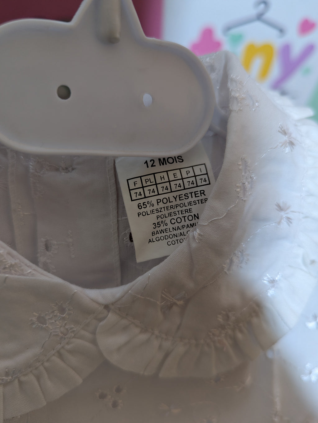Mayoral Girls White Embroidered Broderie Anglaise Dress - Size Estimated Age 12 Months AB2