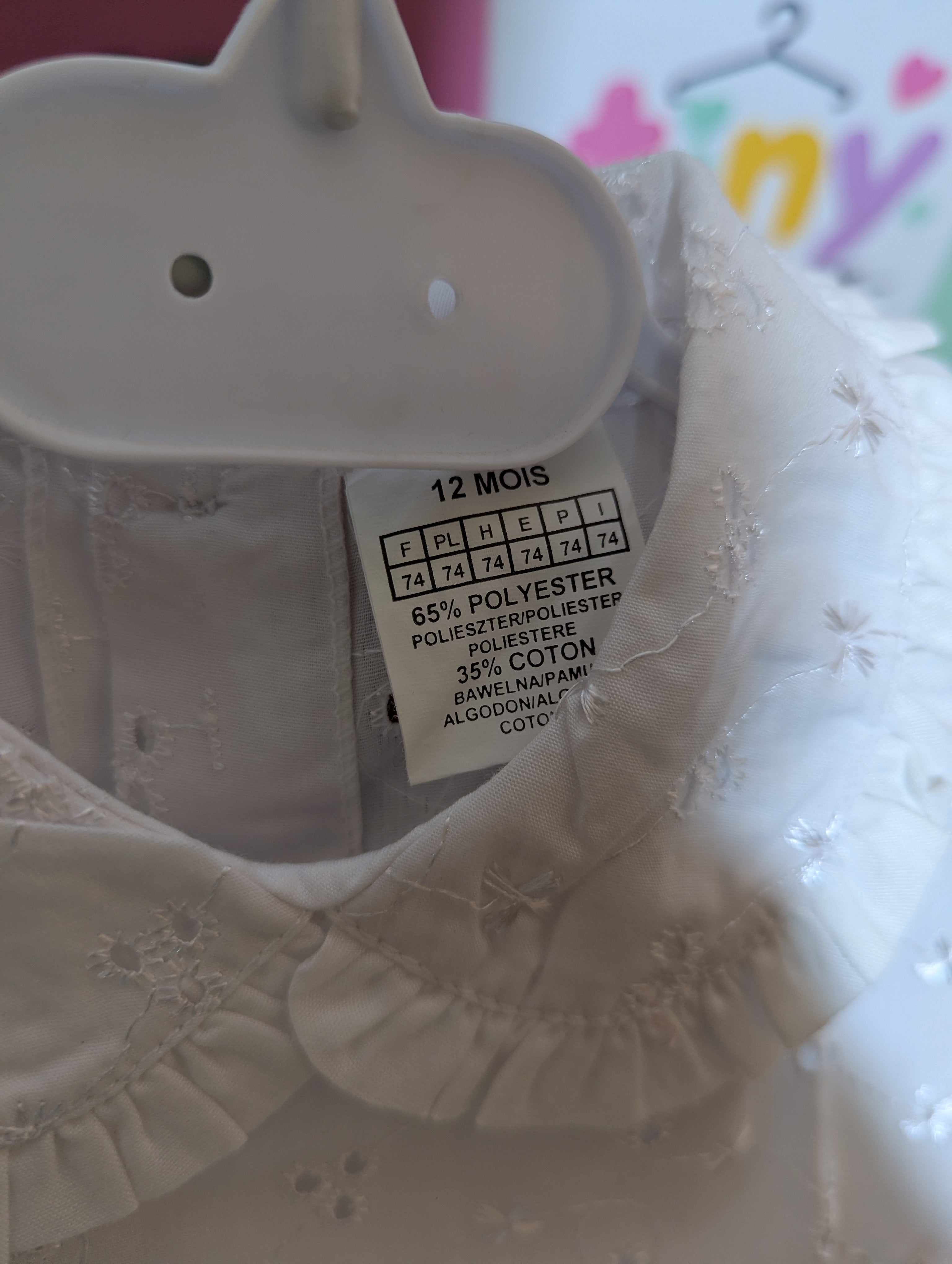 Mayoral Girls White Embroidered Broderie Anglaise Dress - Size Estimated Age 12 Months AB2