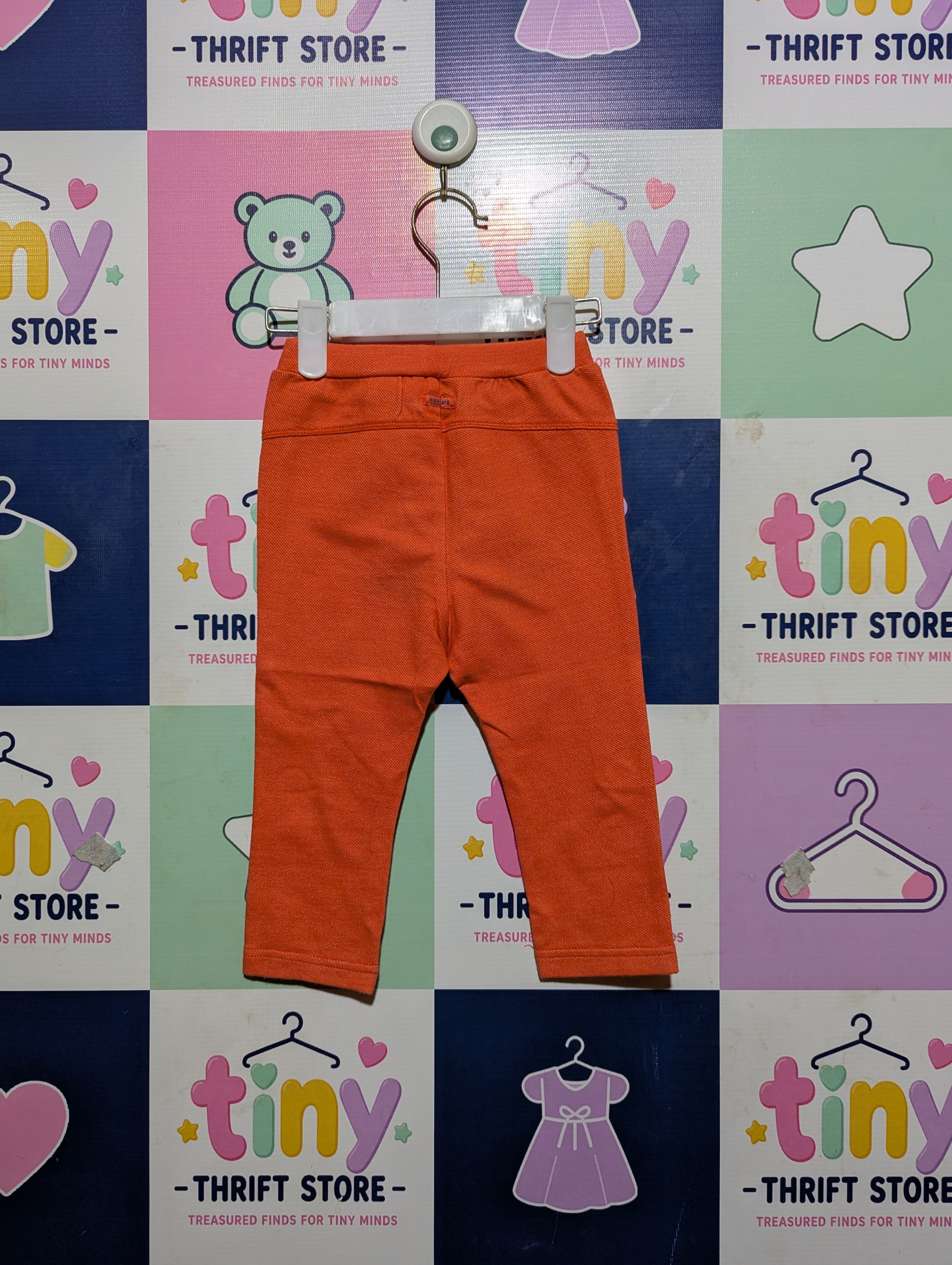 Agabang Girls Bright Orange Stretch Leggings - Size Estimated Age 12 to 18 Months AB2