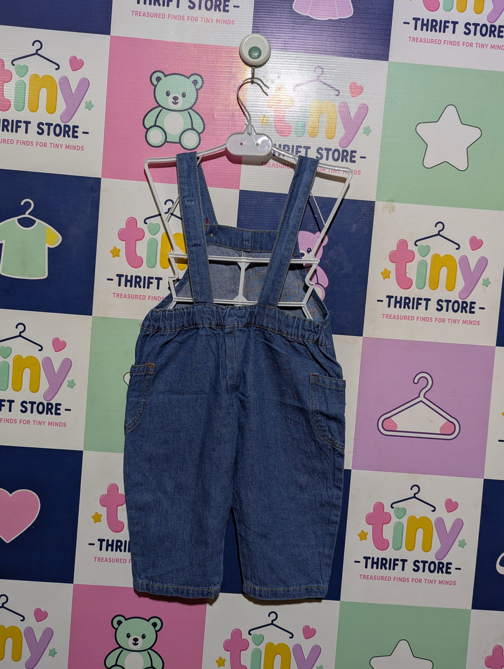 Futafuta Girls Blue Denim Overalls - Size Estimated Age 12 Months AB2